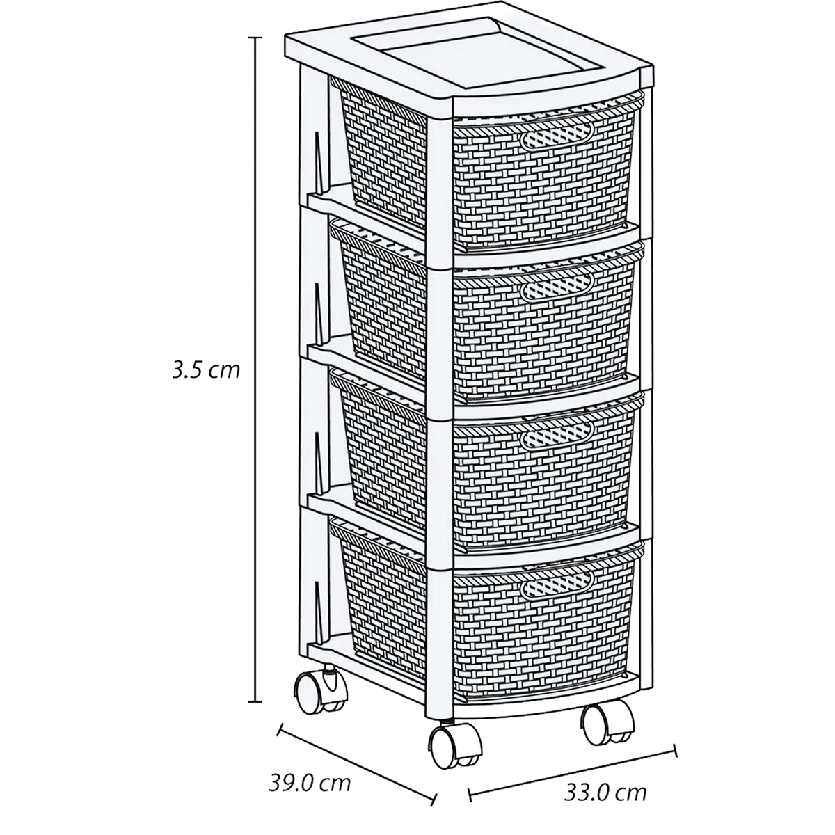 CAJONERO RATTAN 4G TAUPE RIMAX