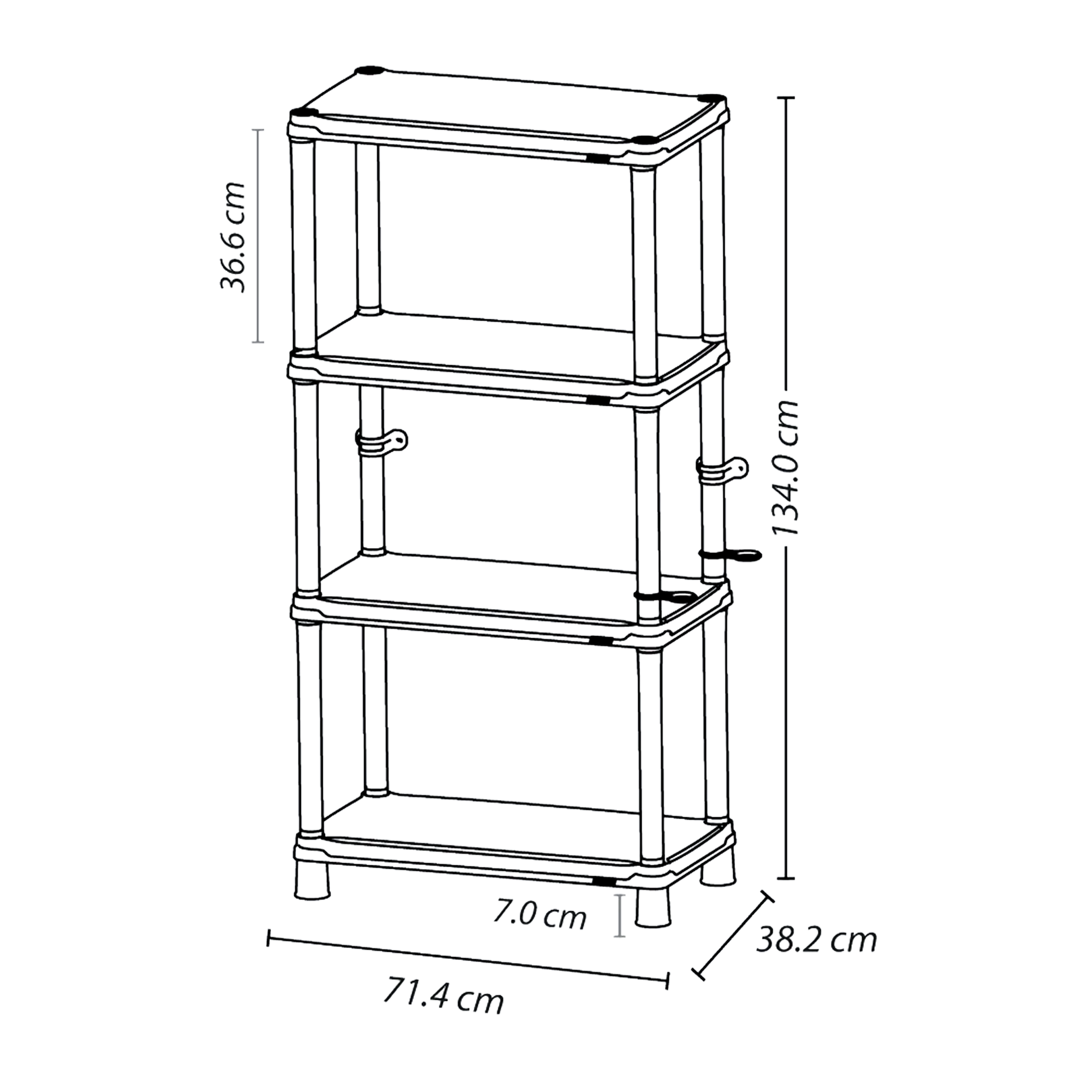 ESTANTE SOLIDO 15 4N NEGRO RIMAX