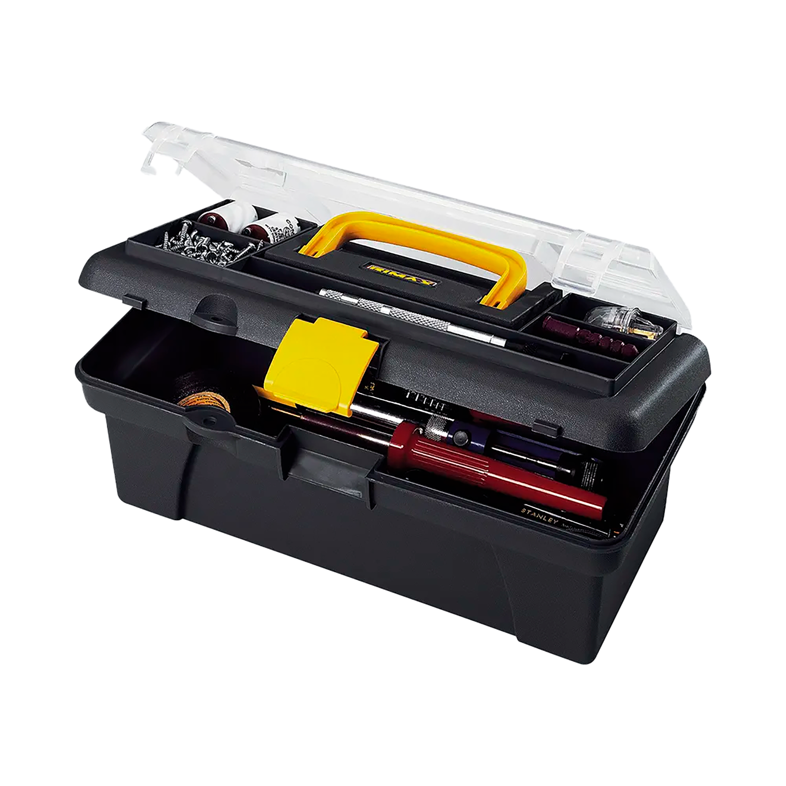 Caja Herramientas 12" con Tapa Organizadora Cerradura Plástica RIMAX