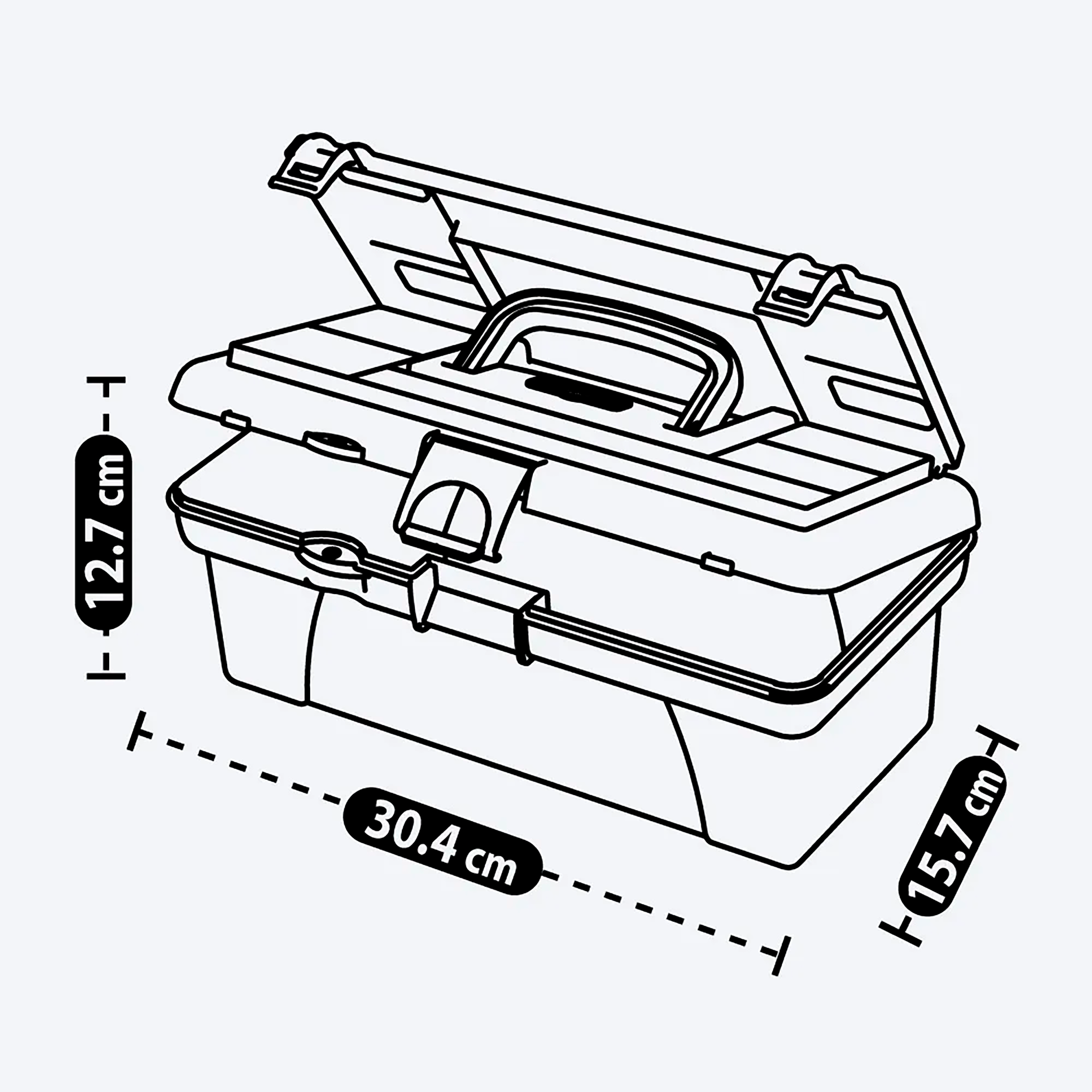 Caja Herramientas 12" con Tapa Organizadora Cerradura Plástica RIMAX
