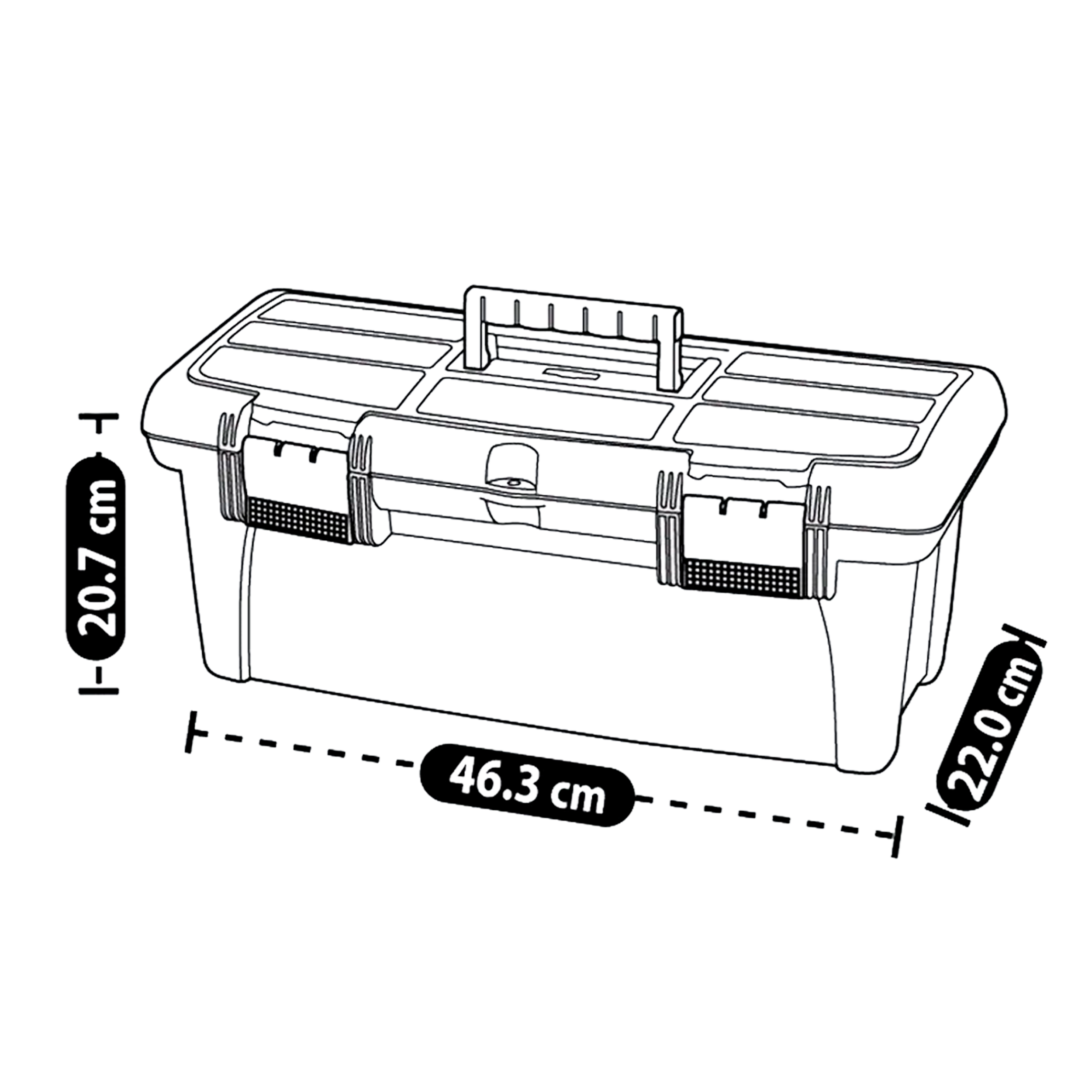 CAJA HERRAMIENTA 18"NEGRA RIMAX