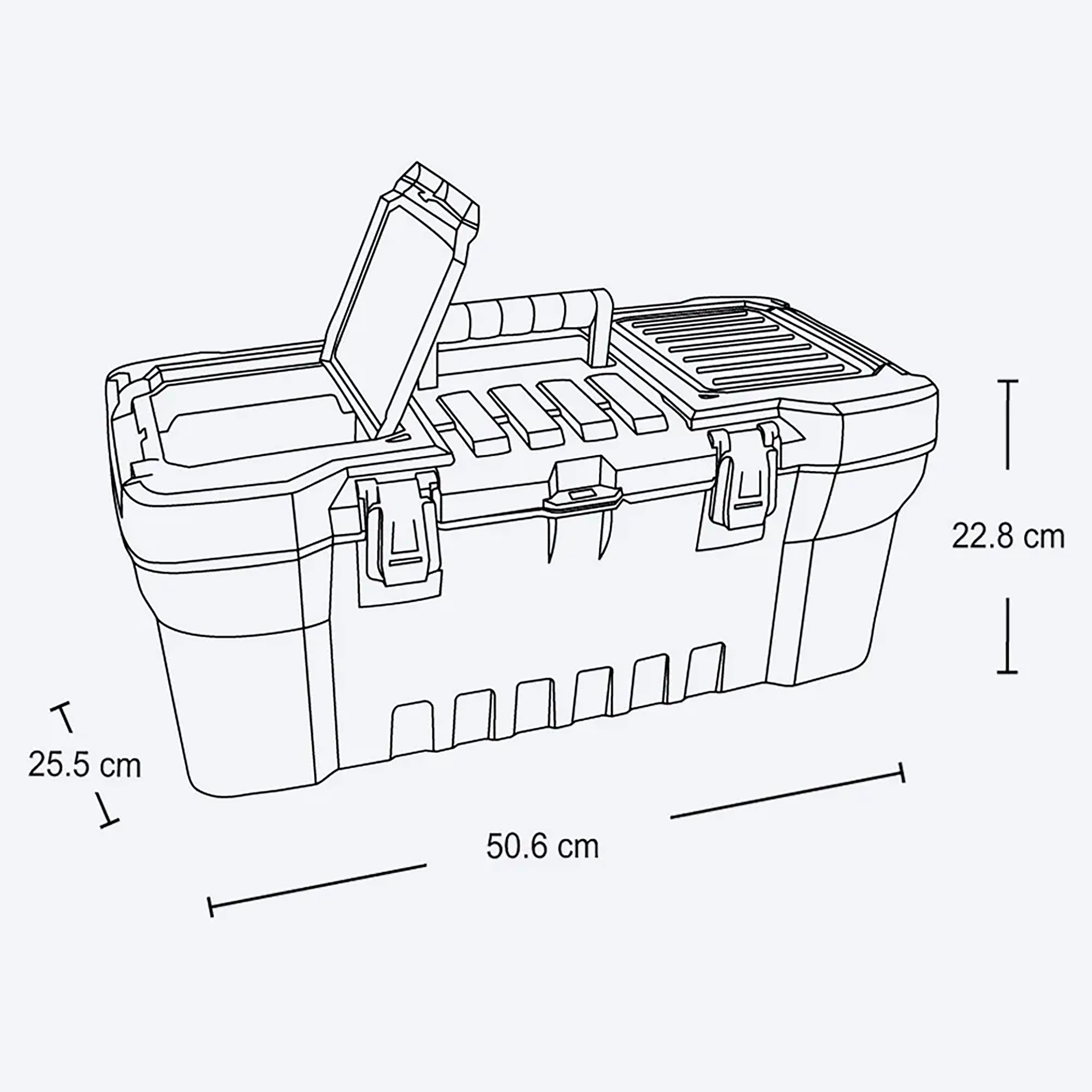 Caja Herramientas 20" Army Cerradura Plástica RIMAX