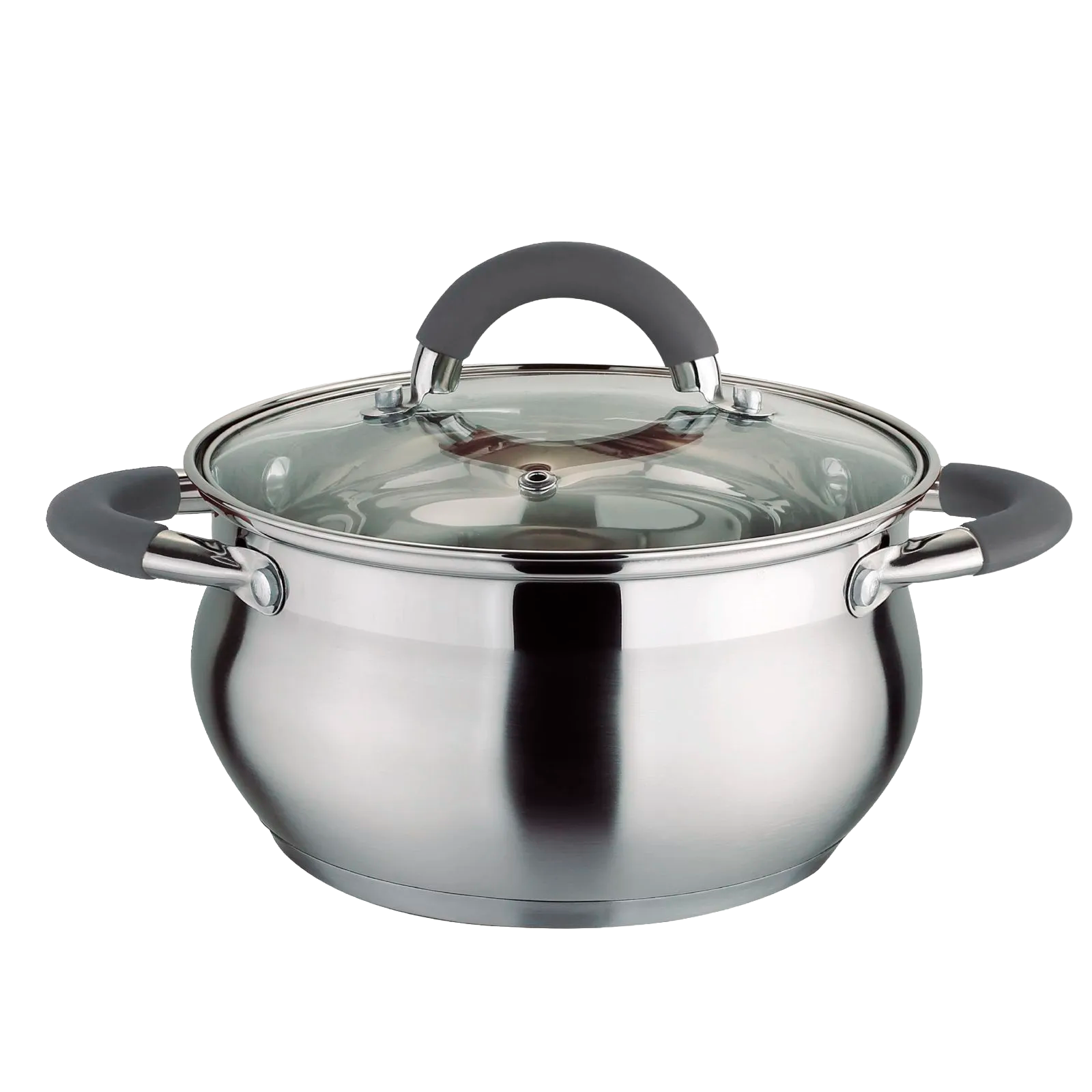 OLLA C/TAPA 18CM A/INOX ACC SILICONA GRI
