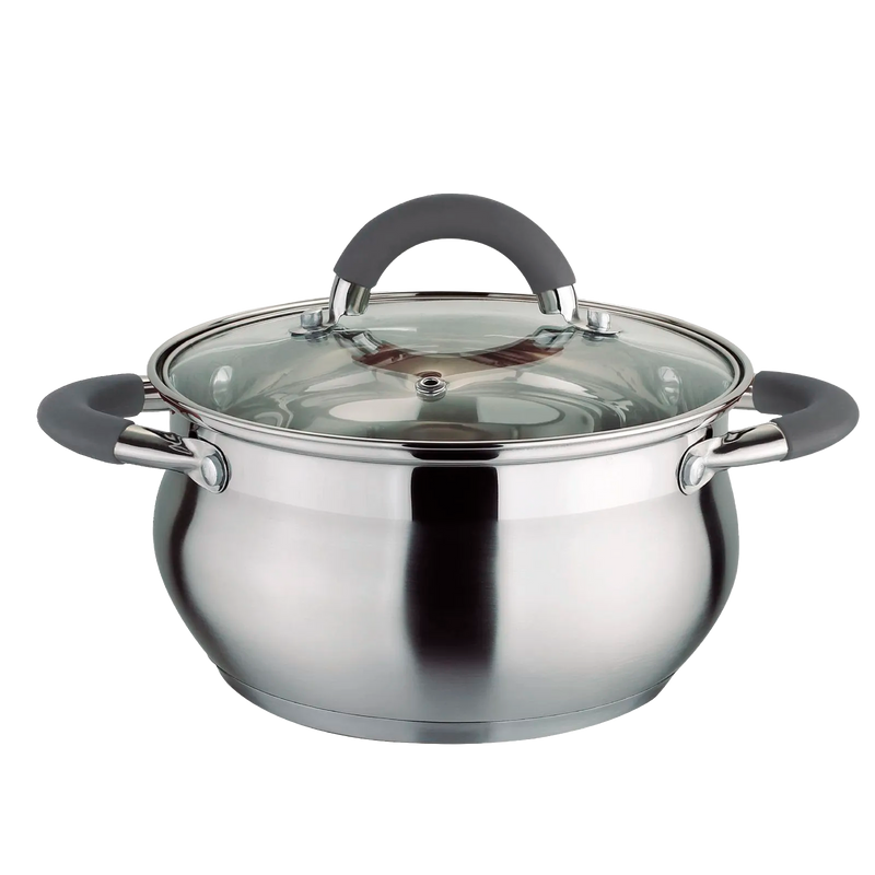 OLLA C/TAPA 18CM A/INOX ACC SILICONA GRI