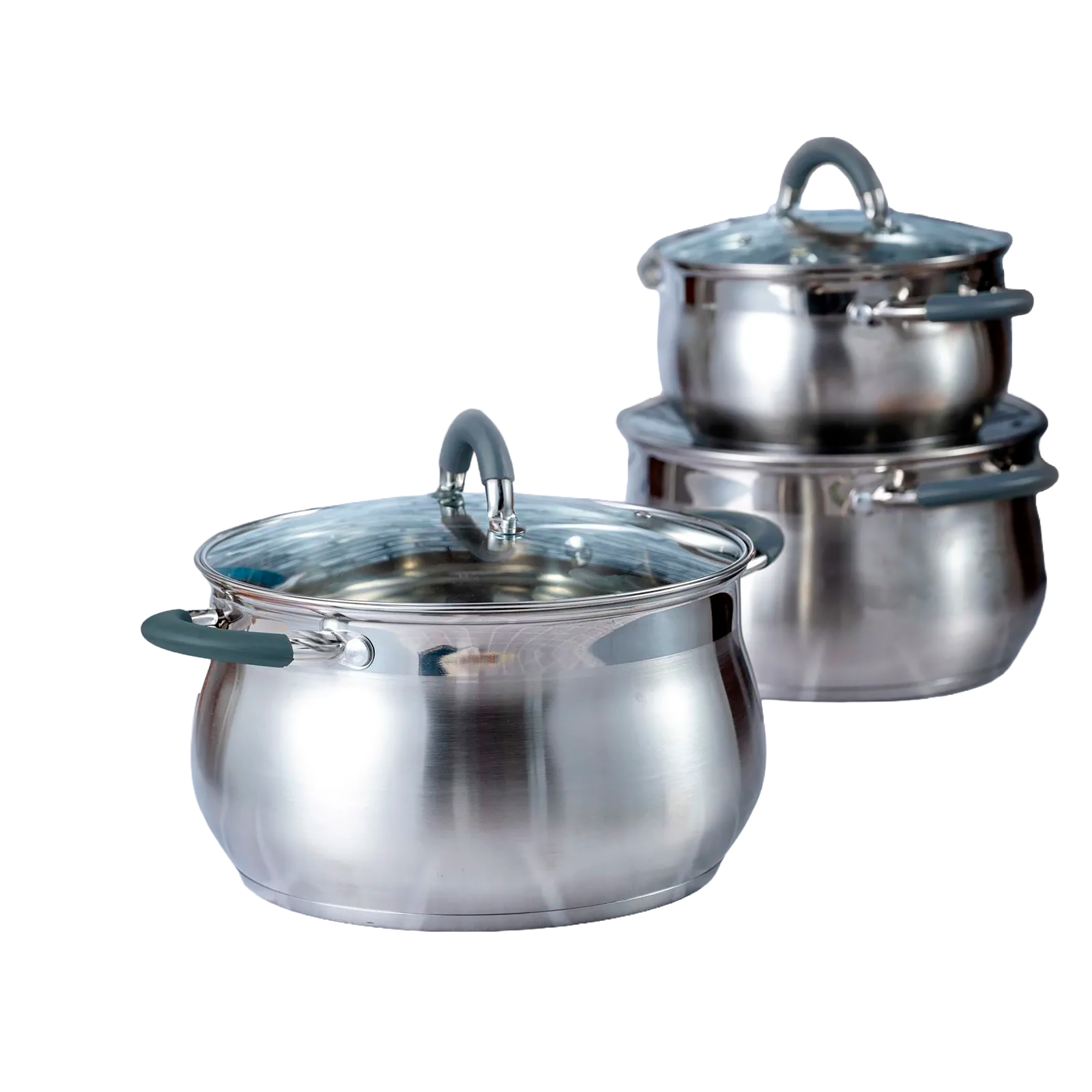 OLLA C/TAPA 18CM A/INOX ACC SILICONA GRI