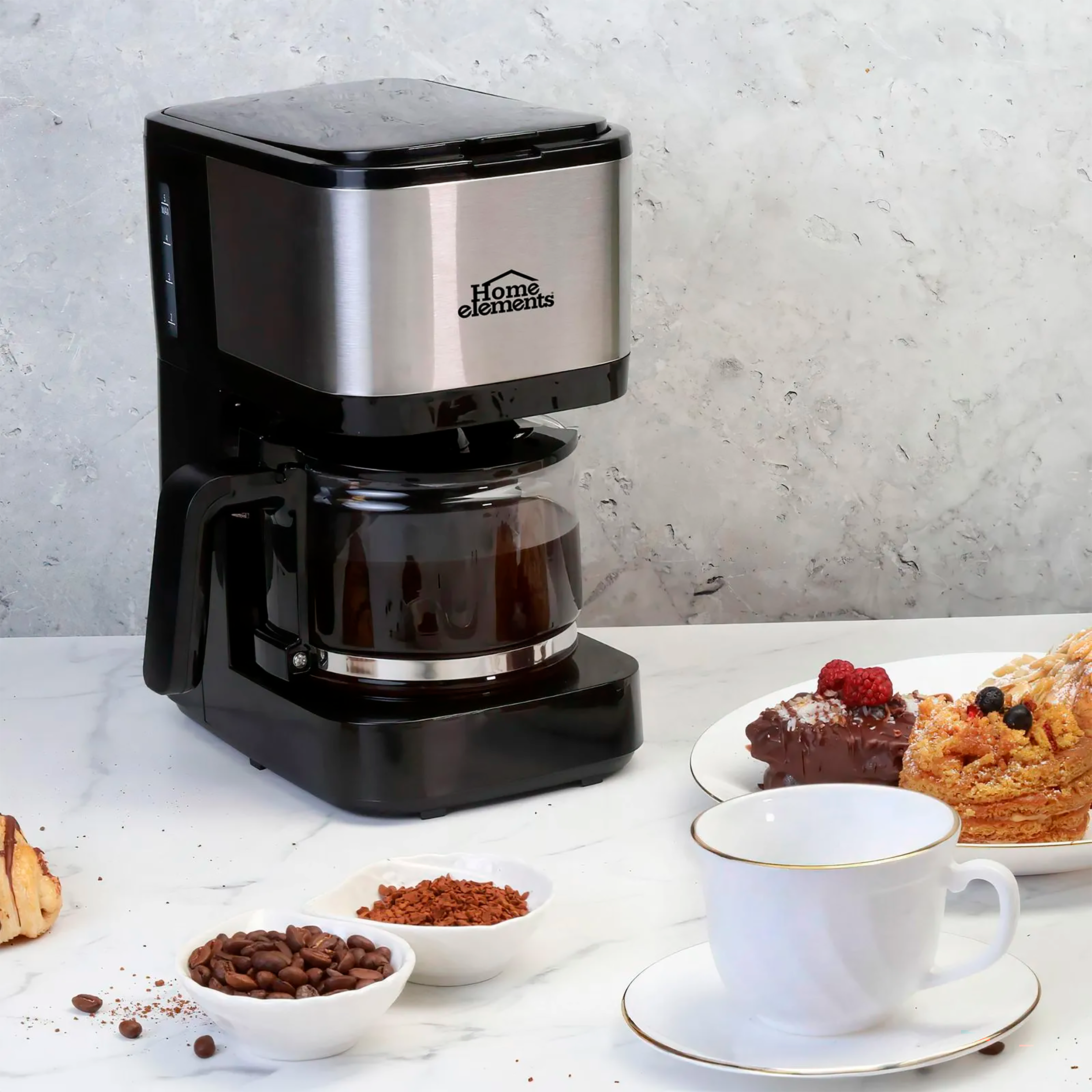 Cafetera 6 Tazas - Negro 299900065 Home Elements