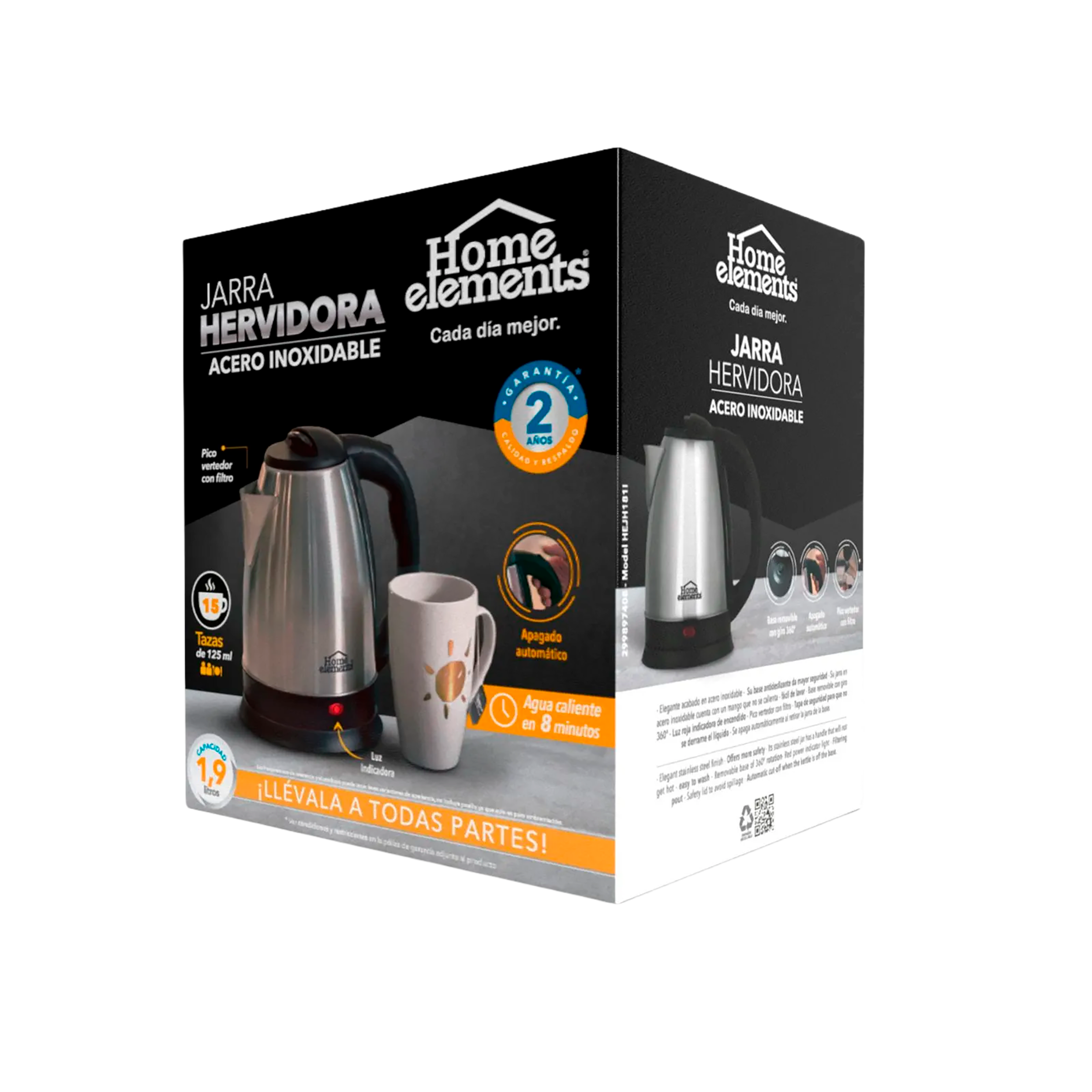 JARRA HERVIDORA 1.9LTS ACERO INOX HEJH18