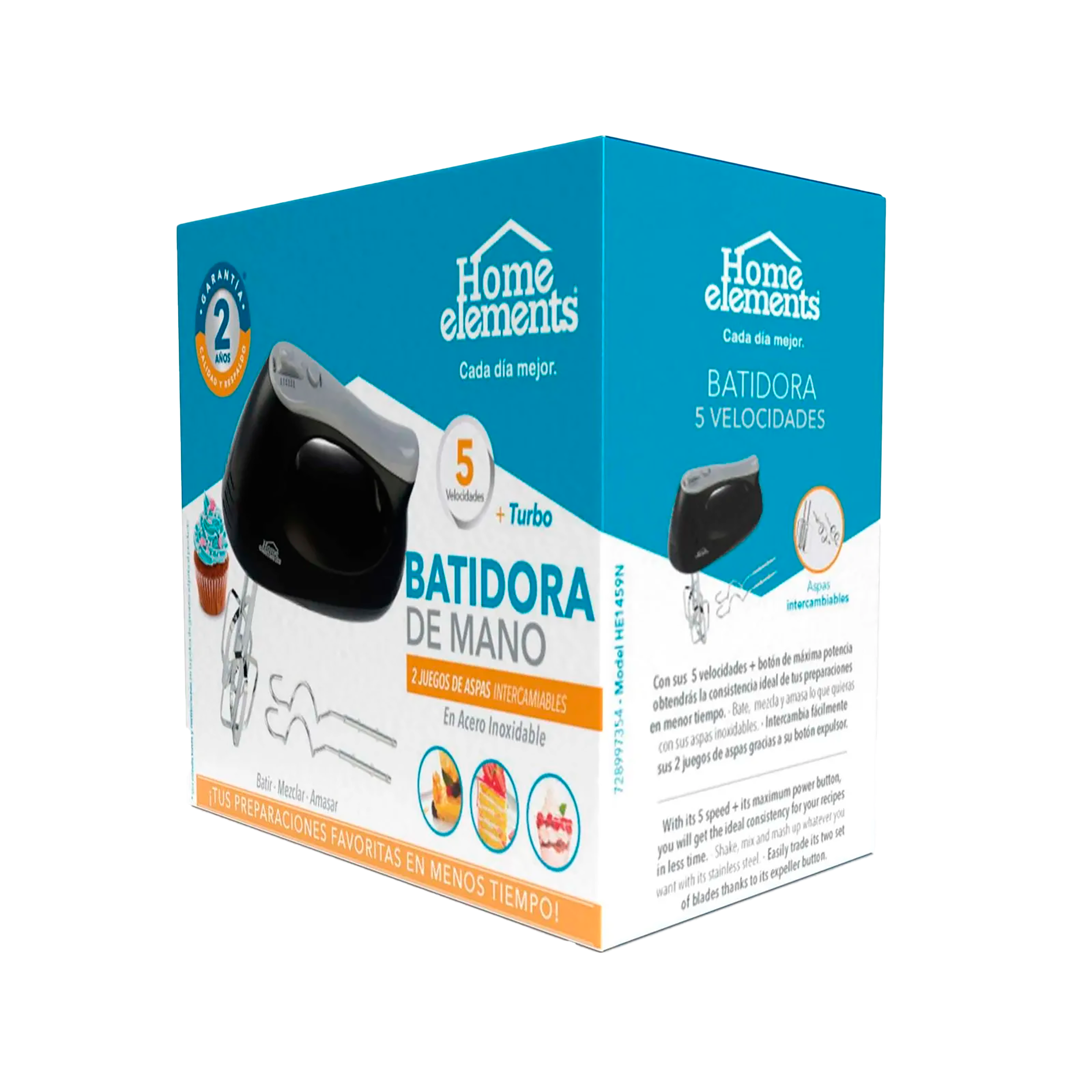 Batidora Electrica Manual de 5 Velocidades 728997354 Home Elements