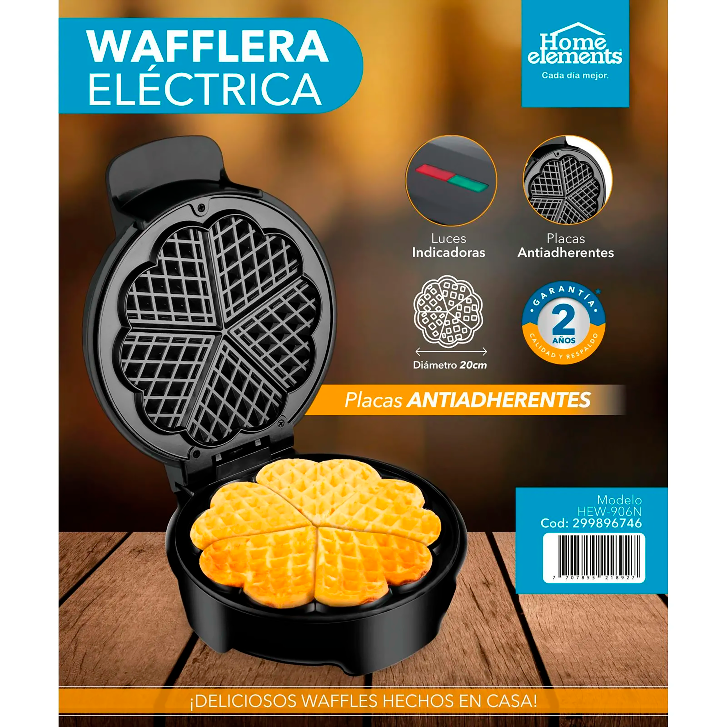 WAFFLERA NEGRA HEW-906N HOME ELEMENT