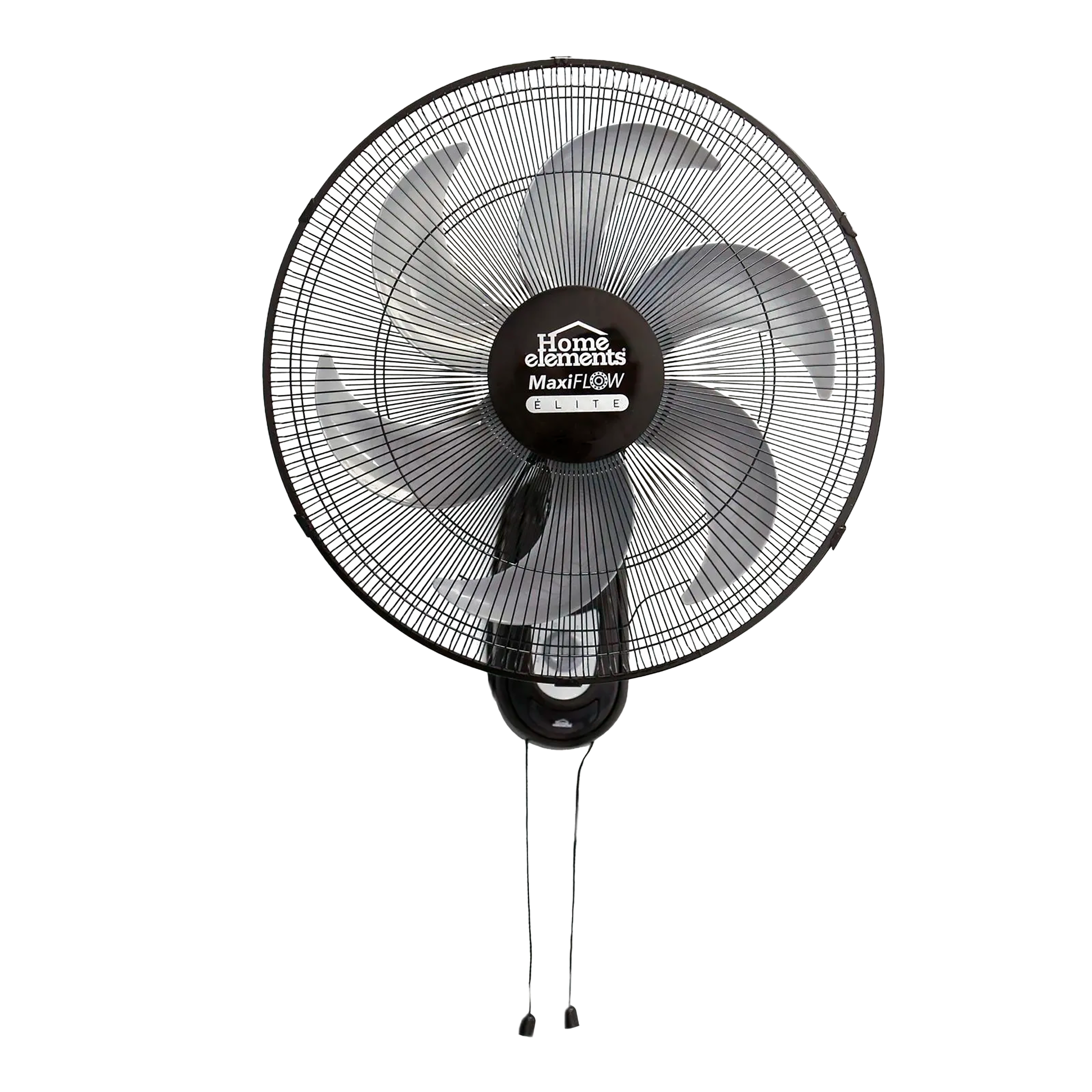 Ventilador Pared Negro Alta Potencia, Gran Velocidad, Rejilla Metálica, Negro, MaxiFlow Elite 299898824 Home Elements