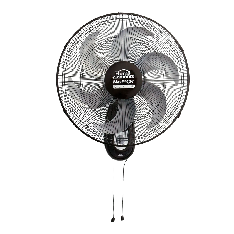 Ventilador Pared Negro Alta Potencia, Gran Velocidad, Rejilla Metálica, Negro, MaxiFlow Elite 299898824 Home Elements