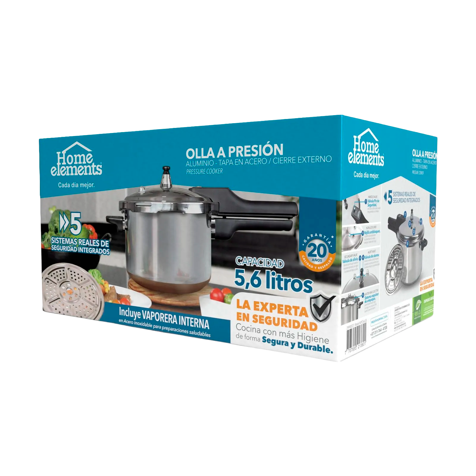 OLLA PRESION 5,6LT AL T/ACERO HEOP56L