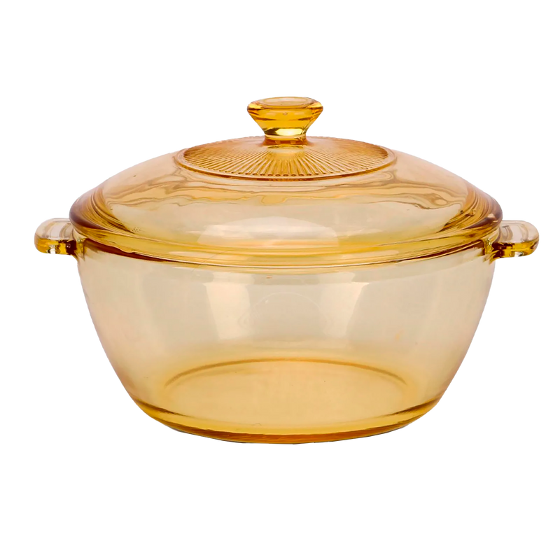 Olla Refractaria De Vidrio 1,5 Litros Con Tapa Ambar 299900809 Home Elements
