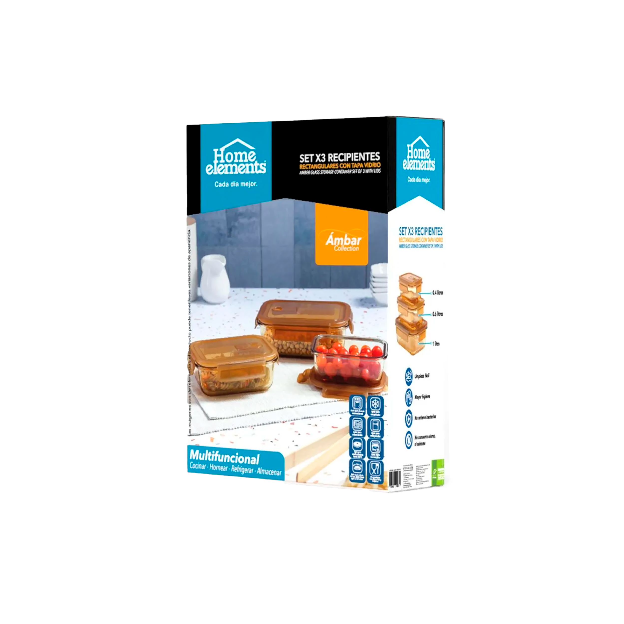 SET X3 RECIP RECTA+TAPA AMBAR HERE376310