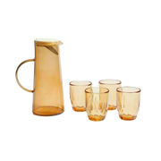 SET JARRA+4 VASOS VIDRIO AMBAR HERO1525