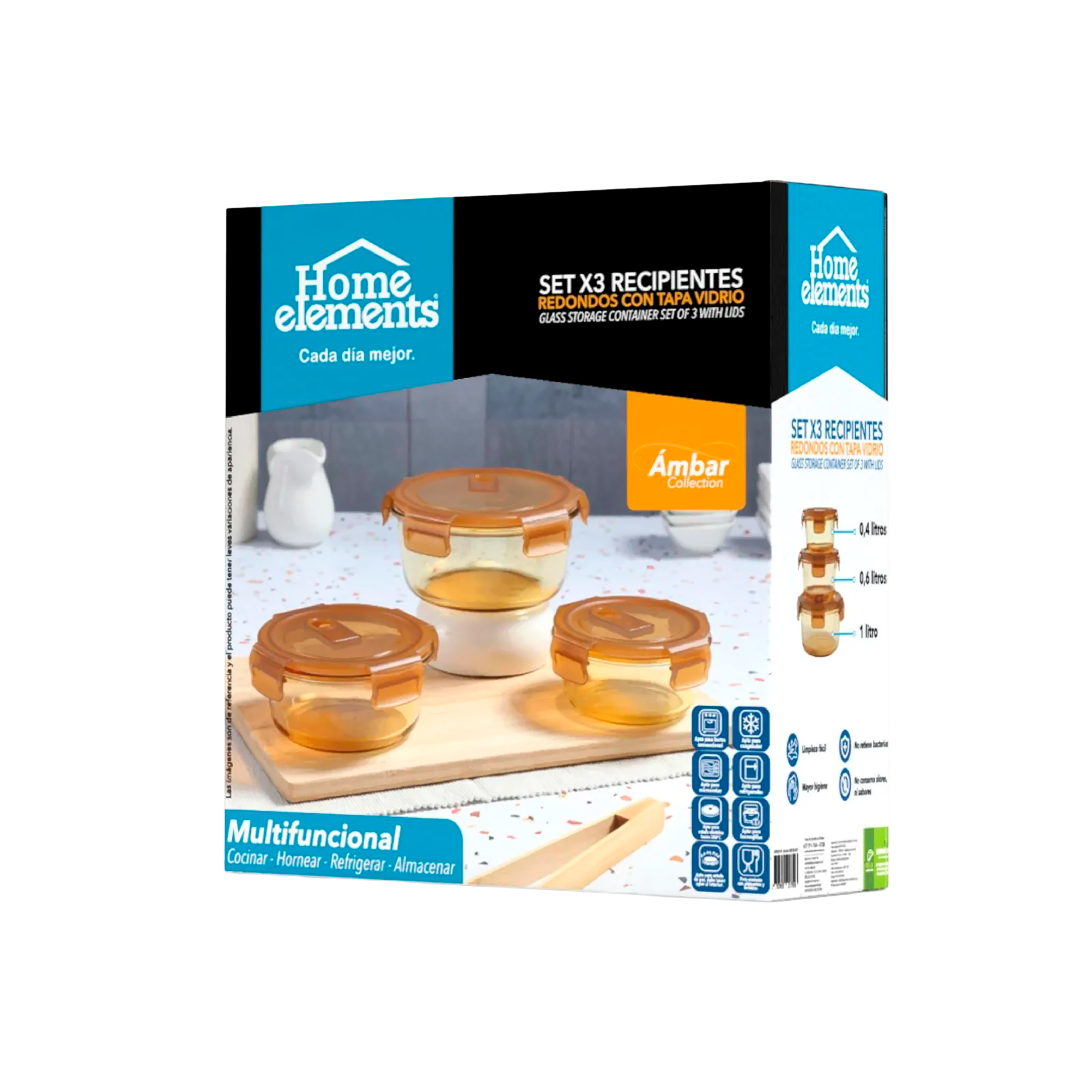 SET X3 REFR REDOND+TAPA AMBAR HERO396497