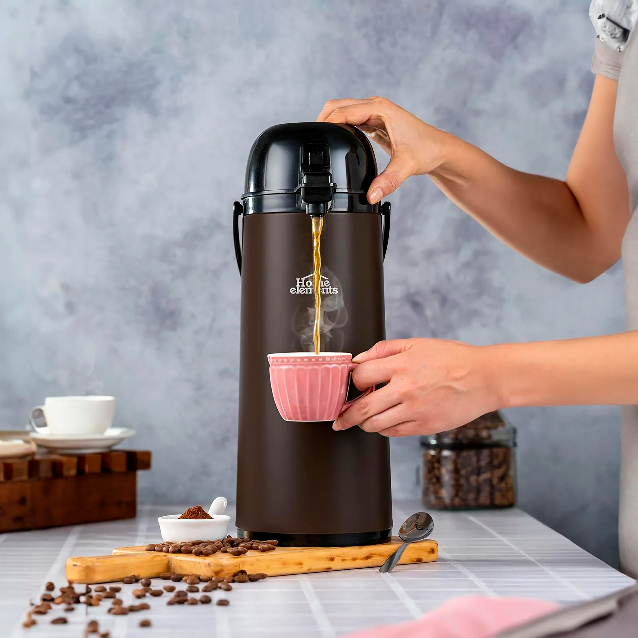 TERMO BOMBA ACERO INOX 1,9L COLOR CHOCOL