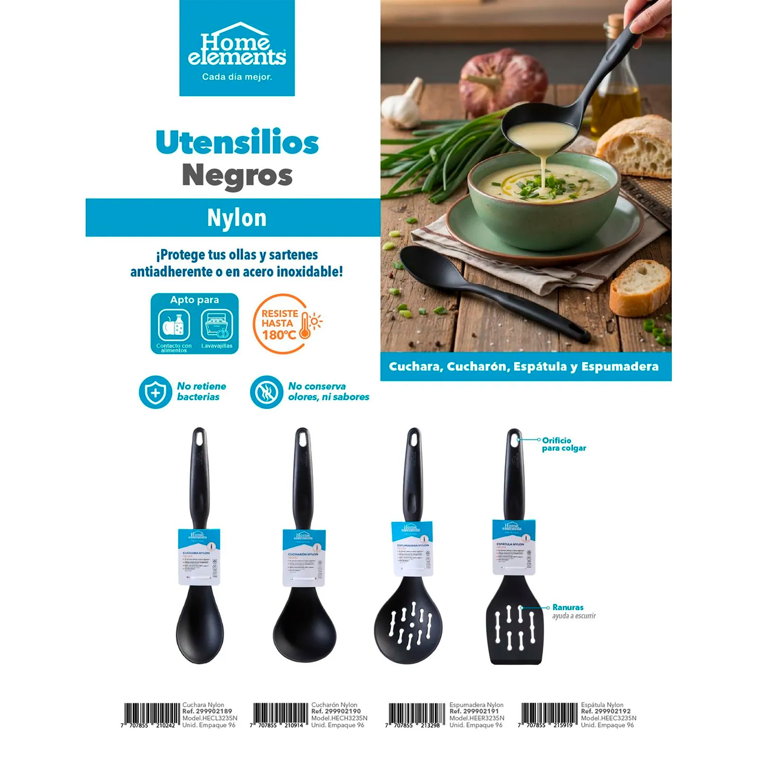 Cucharon Nylon - Color Negro 299902190 Home Elements
