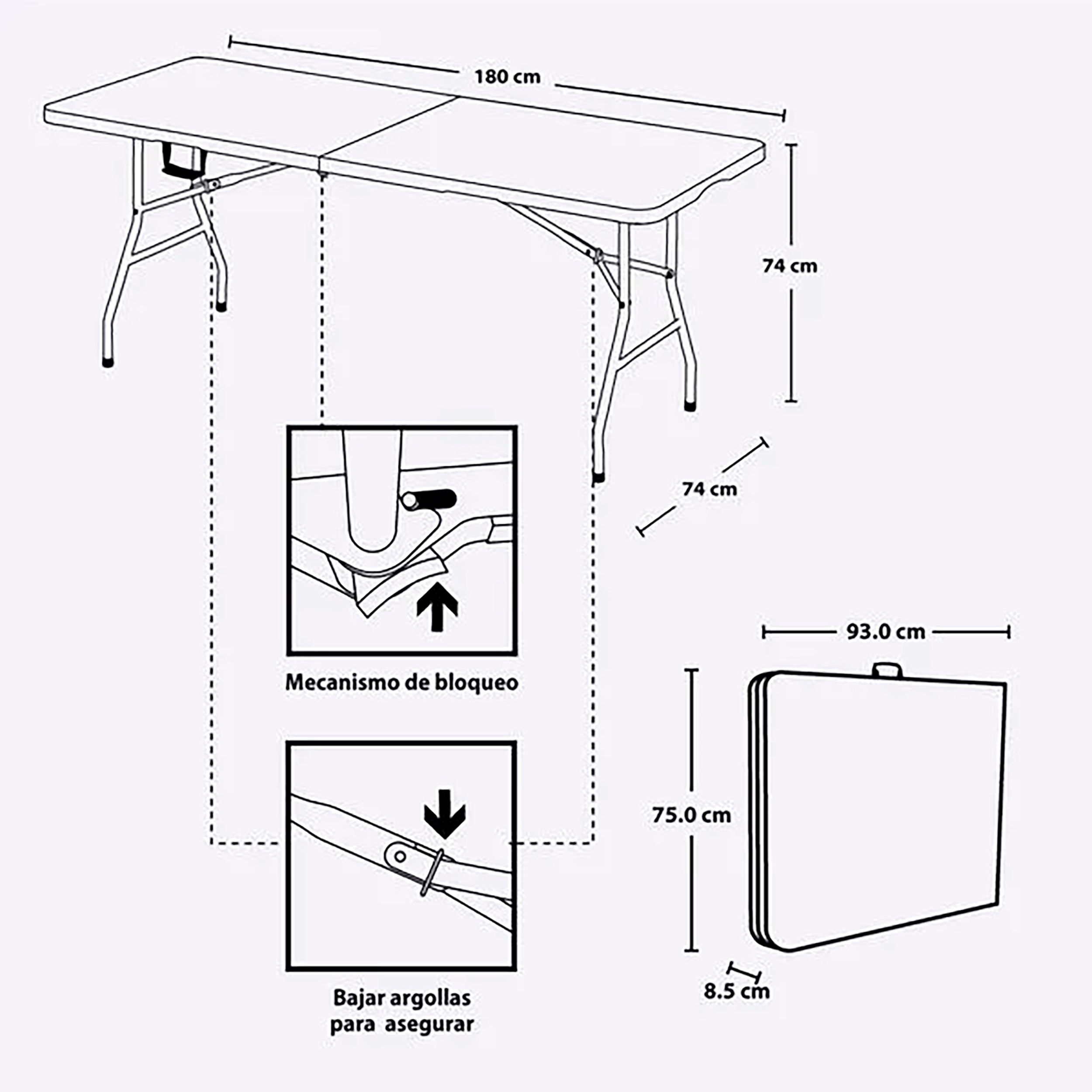 MESA PLEGABLE BLANCA RIMAX