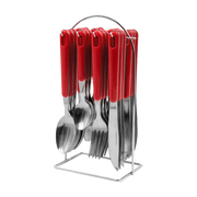 Juego de Cubiertos 6 Puestos 24 Piezas - Rojo 299894435