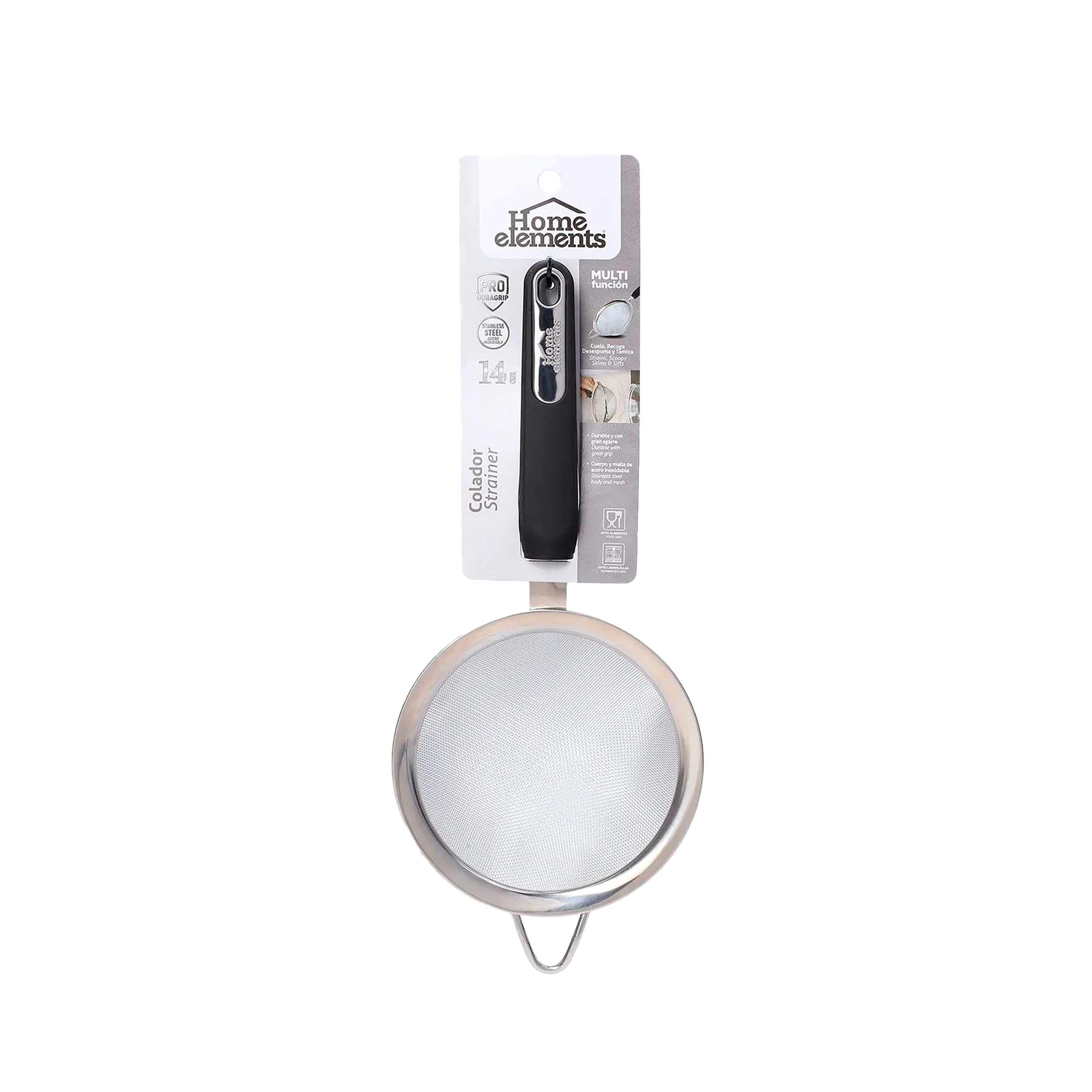 Colador Acero Inoxidable 14 cm - Mango Inserto Acero 299902452 Home Elements