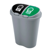 Basurero Manejo De Residuos 50 Litros Doble Gris RIMAX