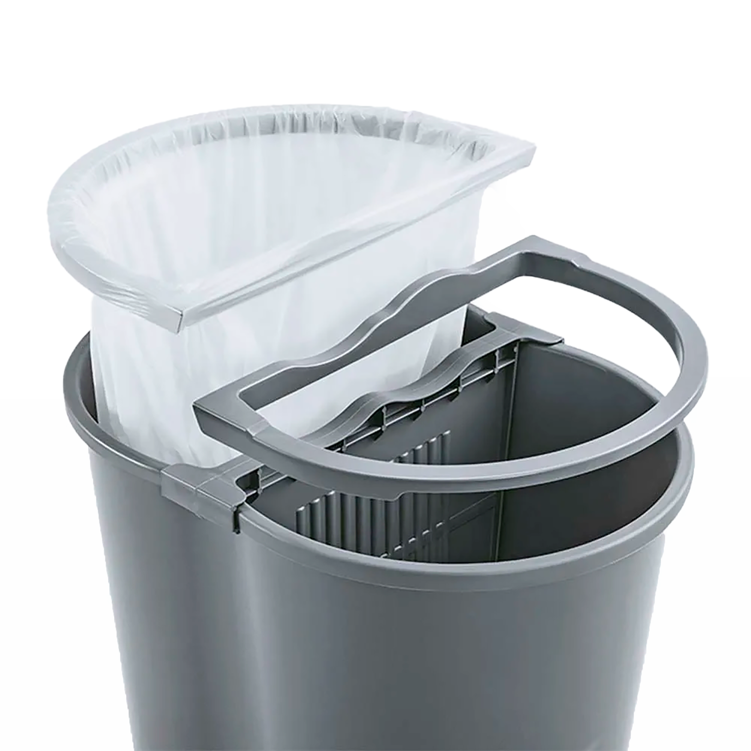 Basurero Manejo De Residuos 50 Litros Doble Gris RIMAX