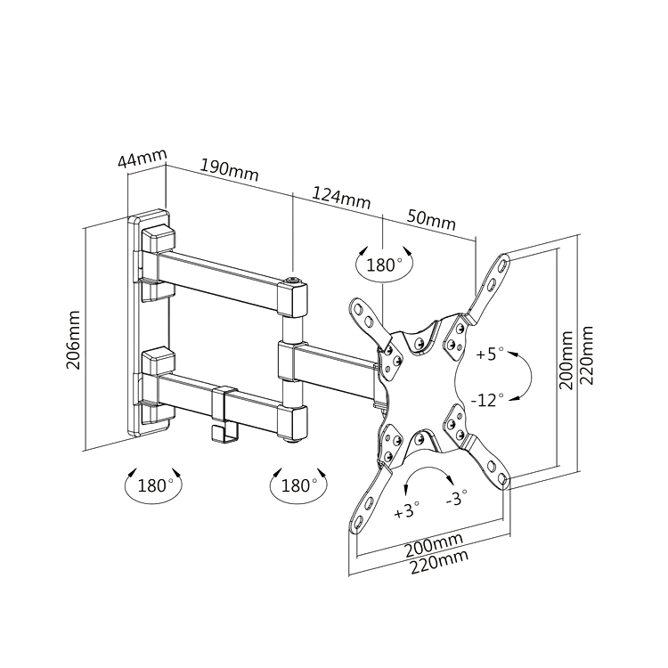 BASE TELEVISO BRAZOFLEX 13" A 42" KALLEY