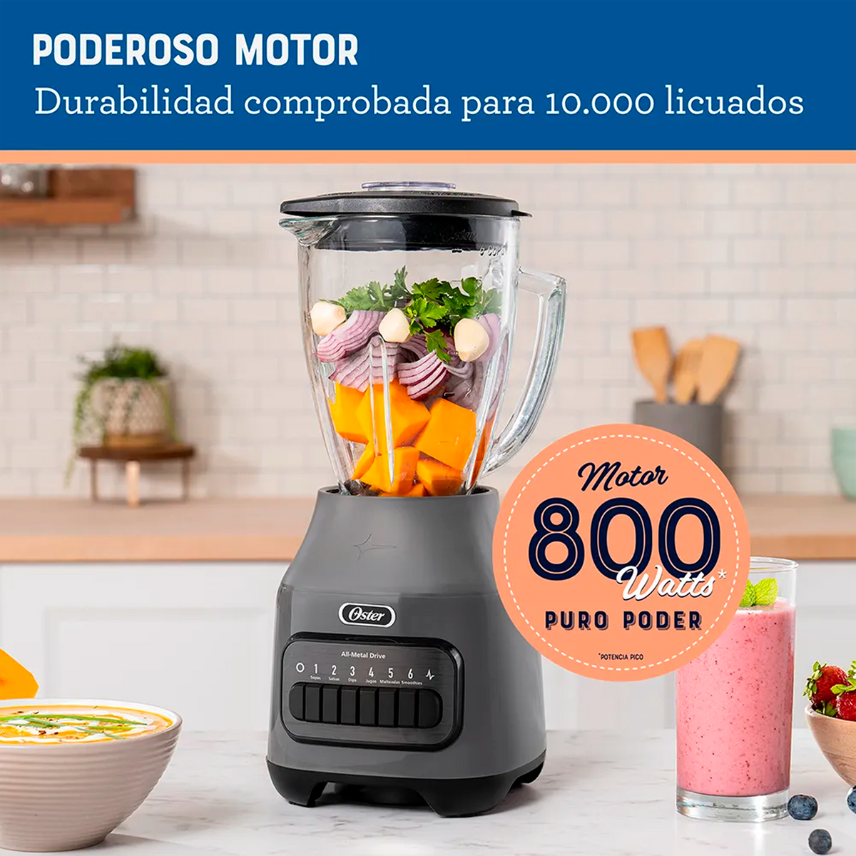 LICUADORA 1.5L VALUE 6VEL V/V GRIS OSTER
