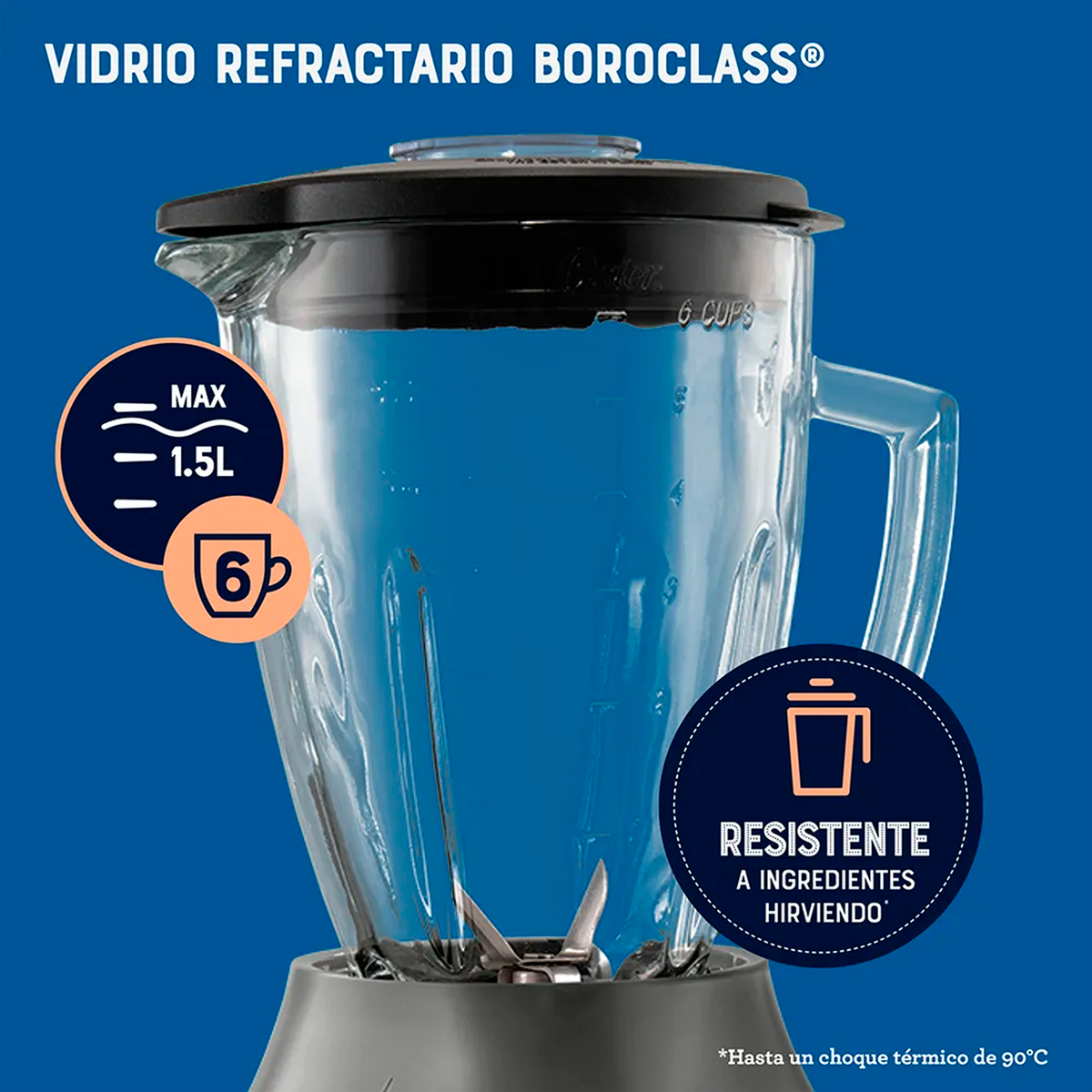 LICUADORA 1.5L VALUE 6VEL V/V GRIS OSTER