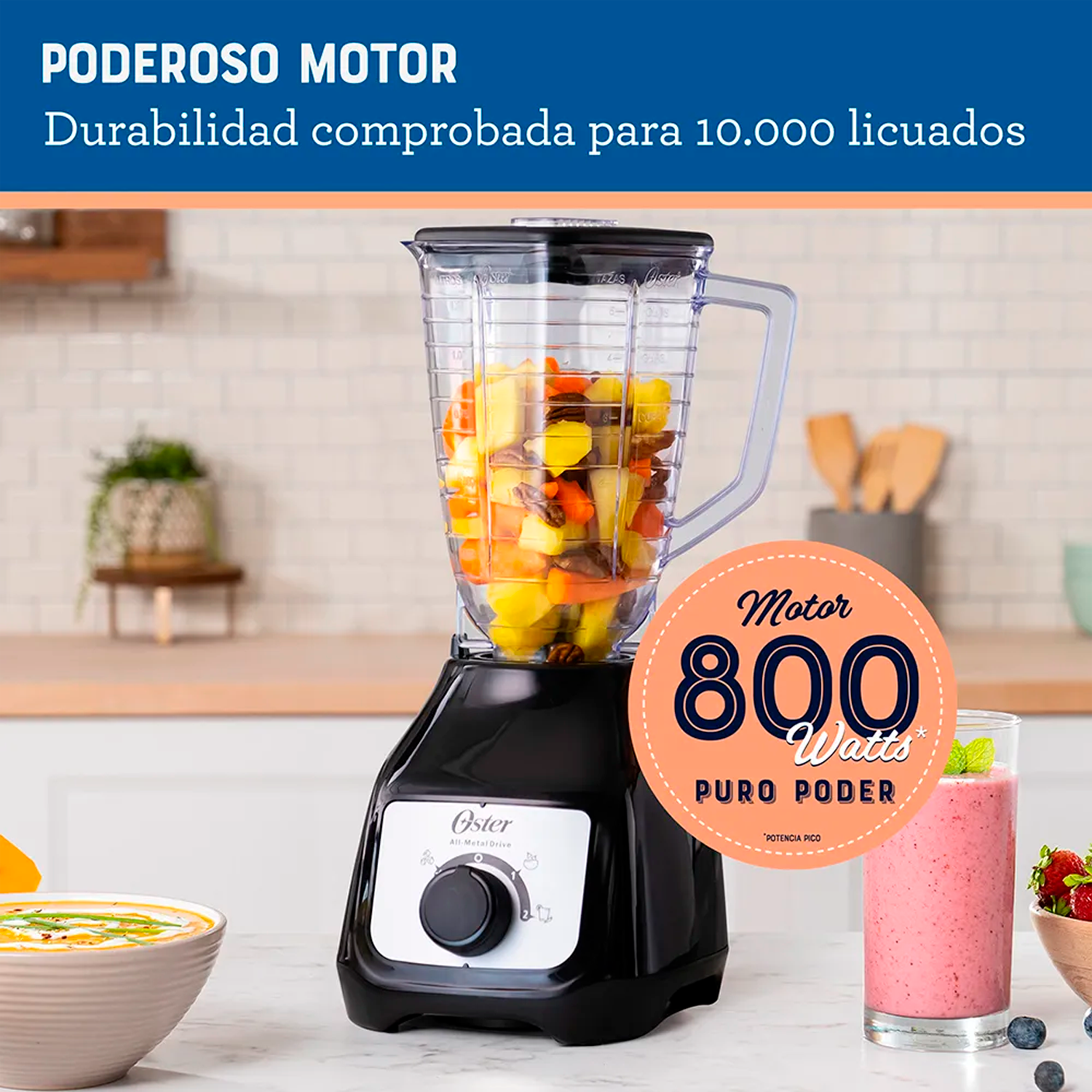 LICUADORA KALIMAN OSTER V/PLASTICO NEGR