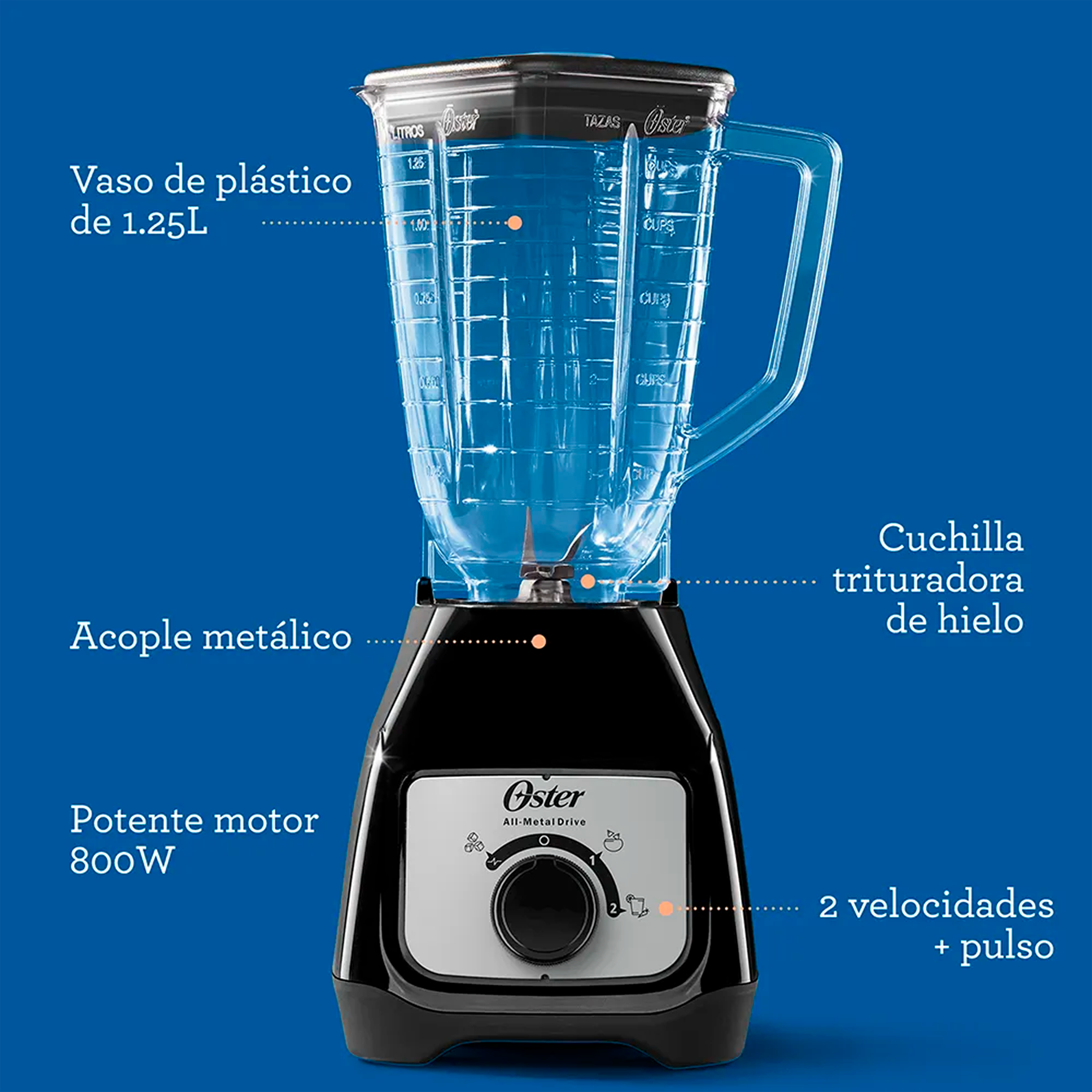 LICUADORA KALIMAN OSTER V/PLASTICO NEGR
