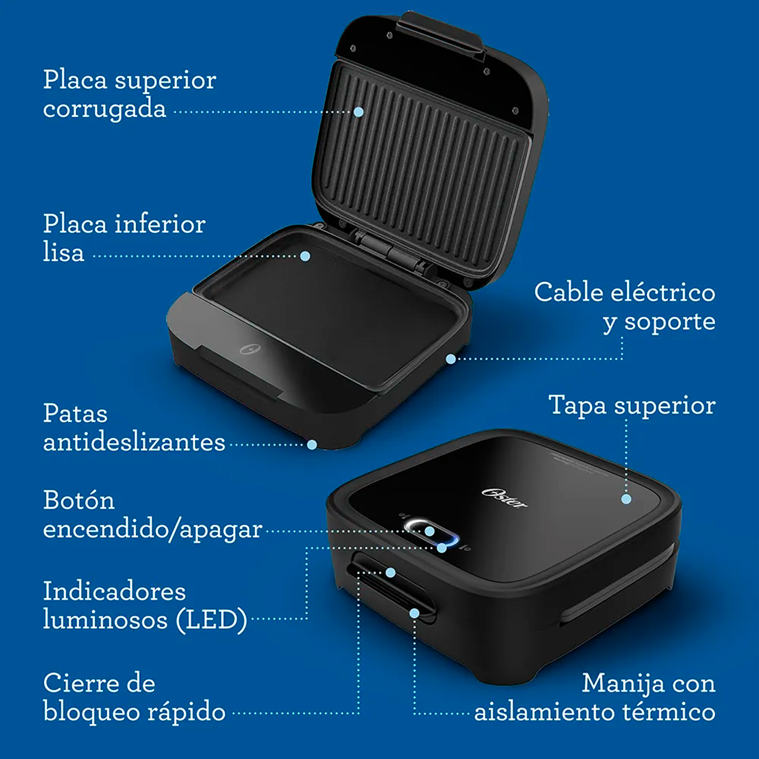 SANDUCHERA PANINI OSTER NEGRO