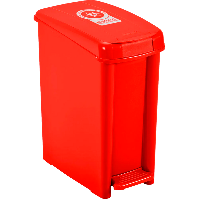 BASURERO PED 10L ROJO RGO BIOL U/E6