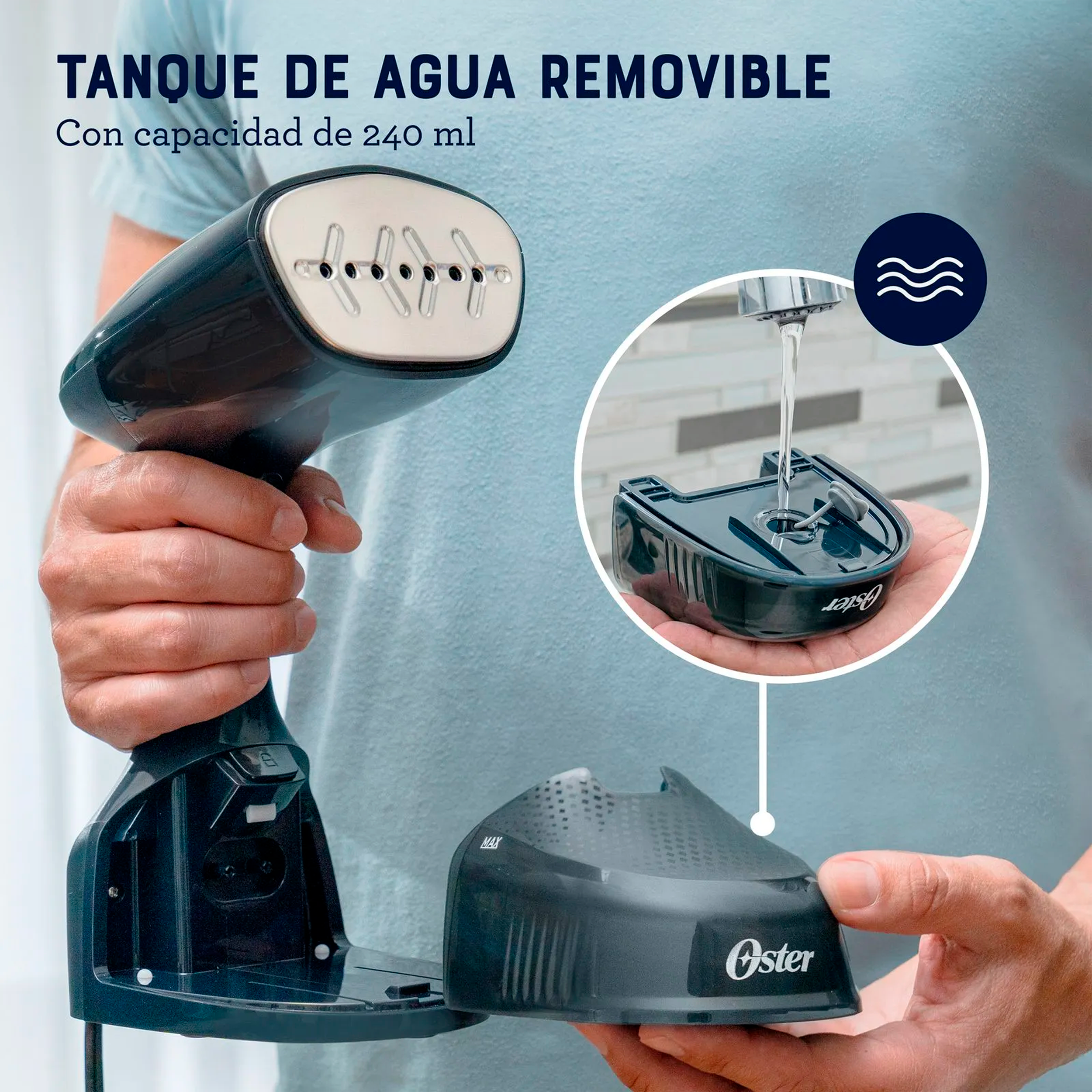 PLANCHA VAPORIZADOR PORTATIL NEGRO OSTER