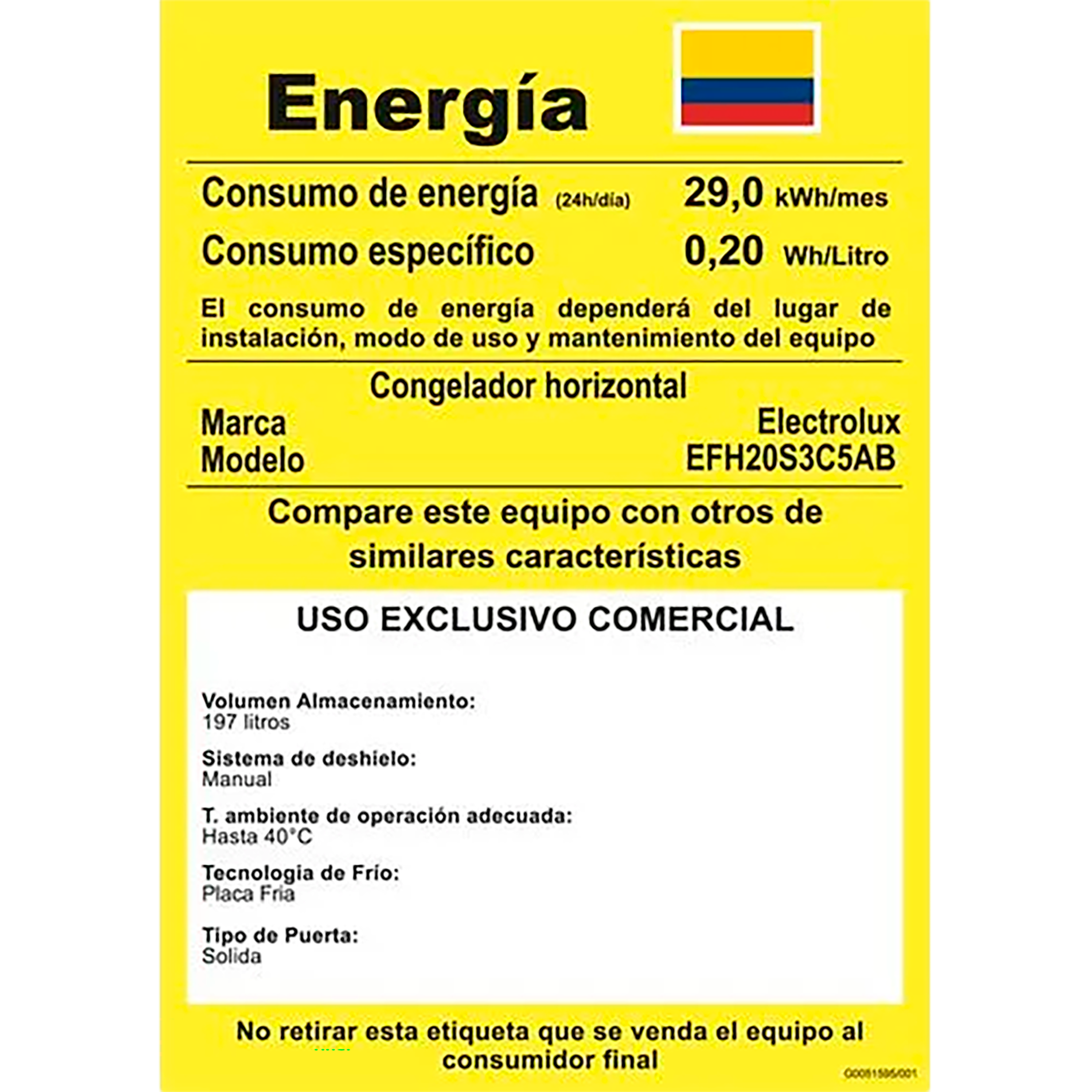 CONGELADOR HORIZONTAL197L NEGRO ELECTRO
