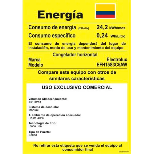CONGELADOR HORIZONTAL 141L ELECTROLUX