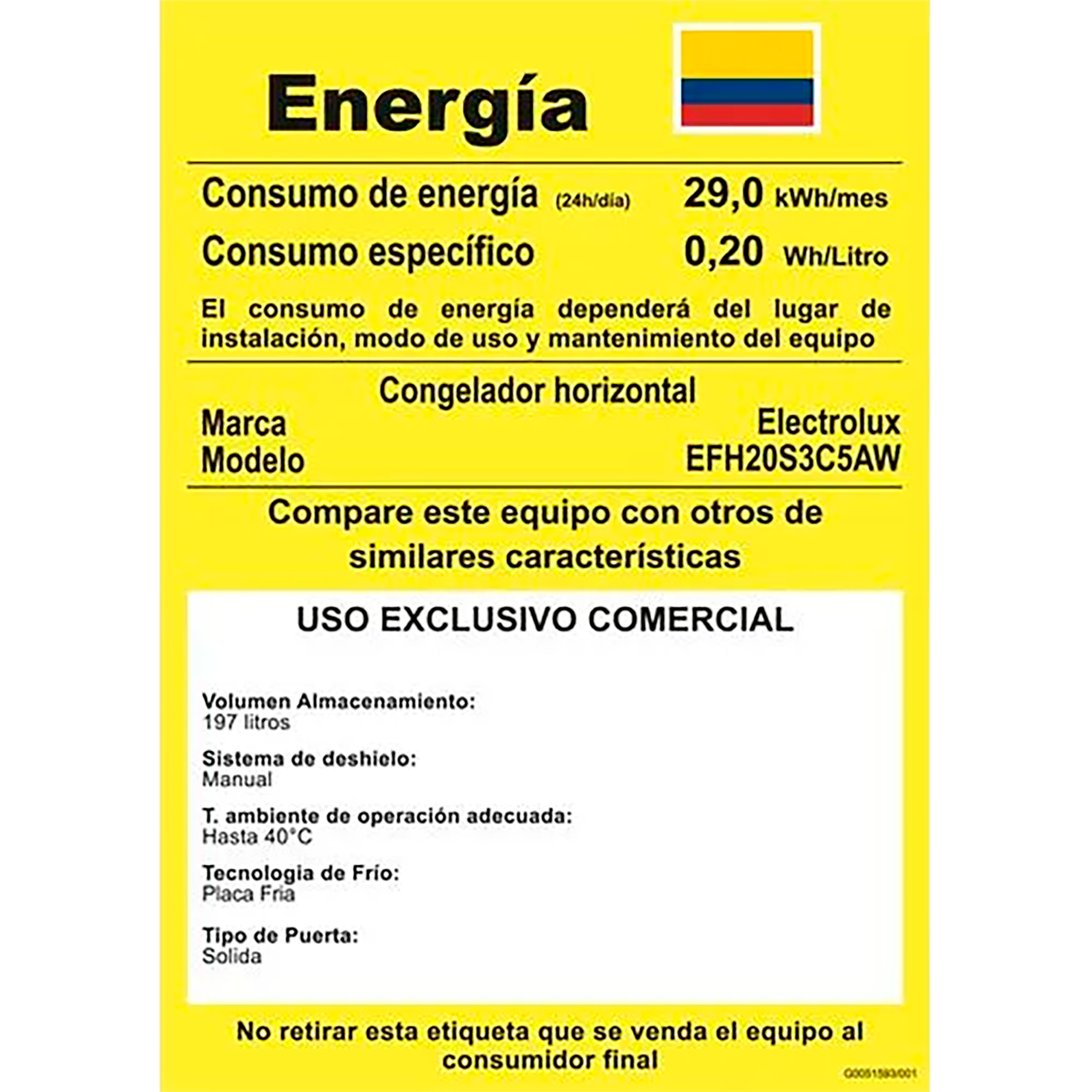 CONGELADOR HORIZONTAL 197L ELECTROLUX