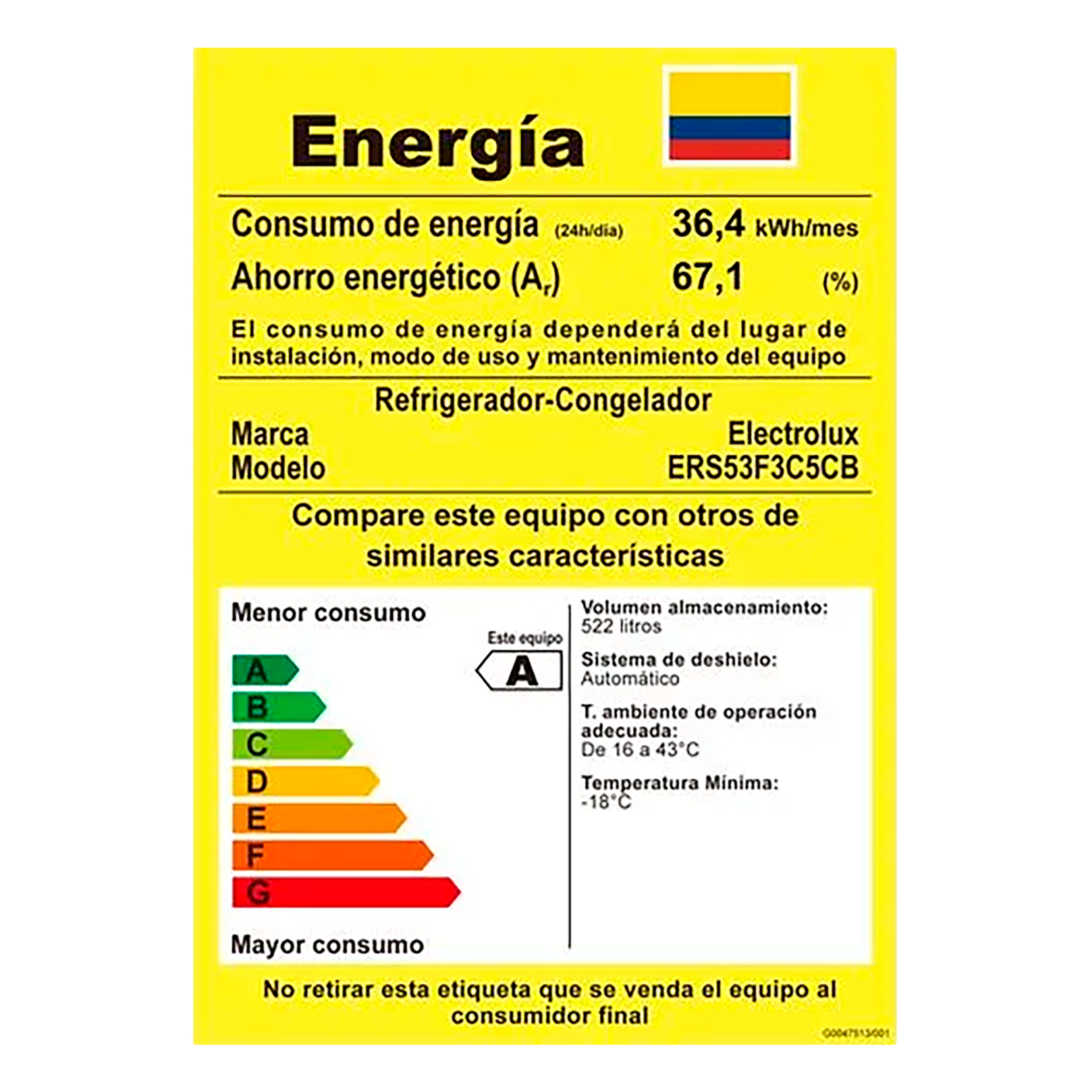 Nevecón Electrolux NoFrost 522L Inverter AutoSense Negro ERS53F3C5CB
