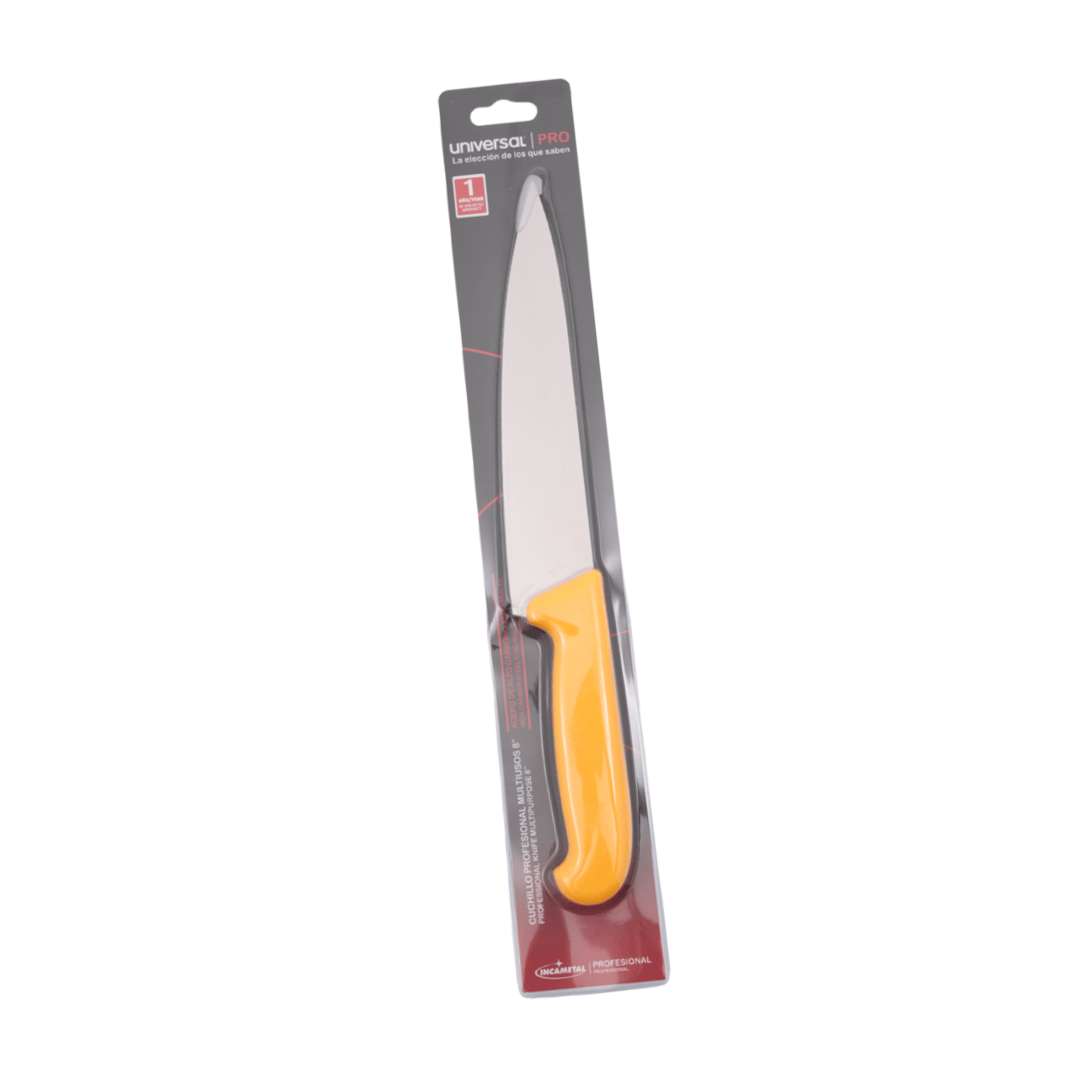 CUCHILLO 8" MULTIUSOS AMARILLO INCAMNETA