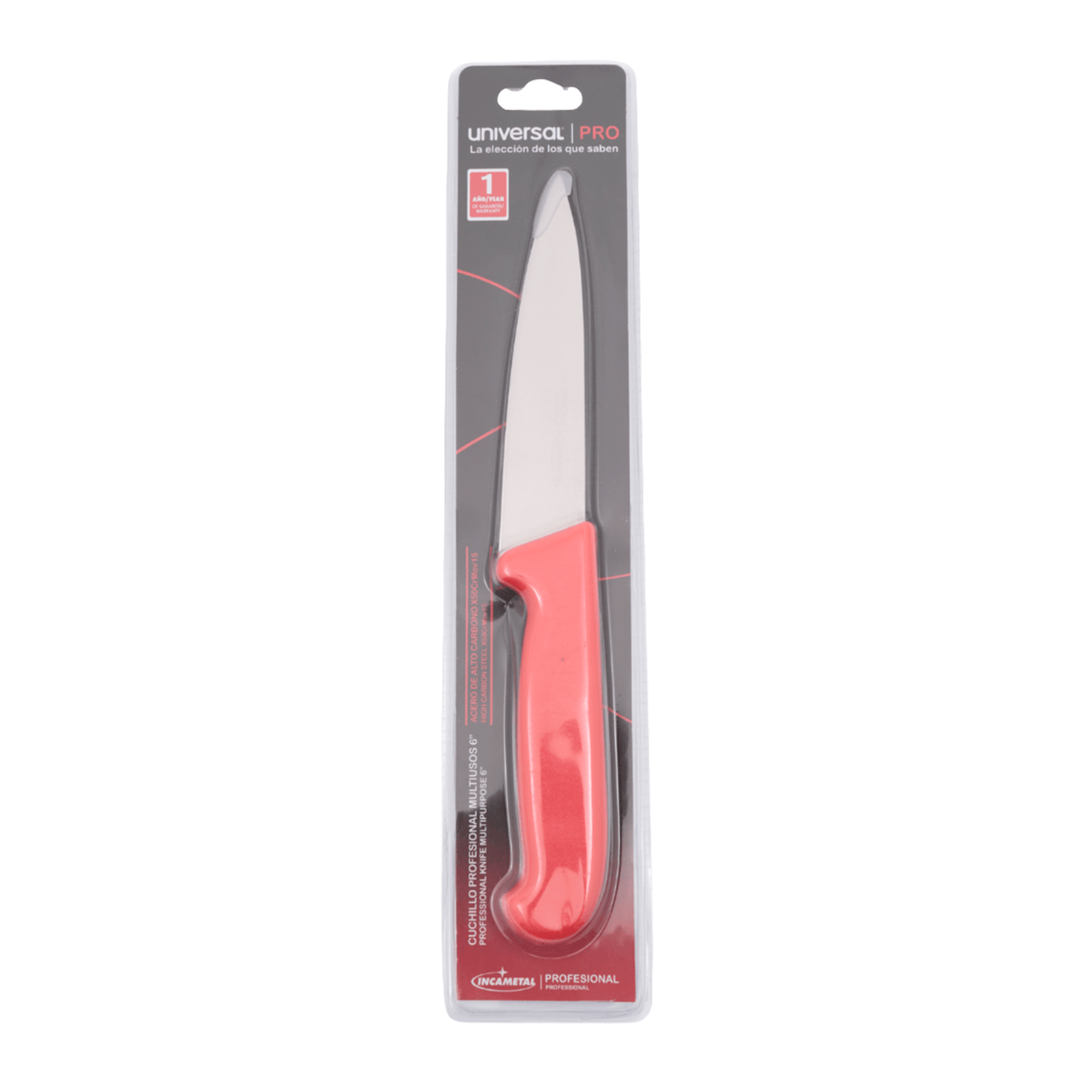 CUCHILLO 6" MULTIUSOS ROJO INCAMENTAL