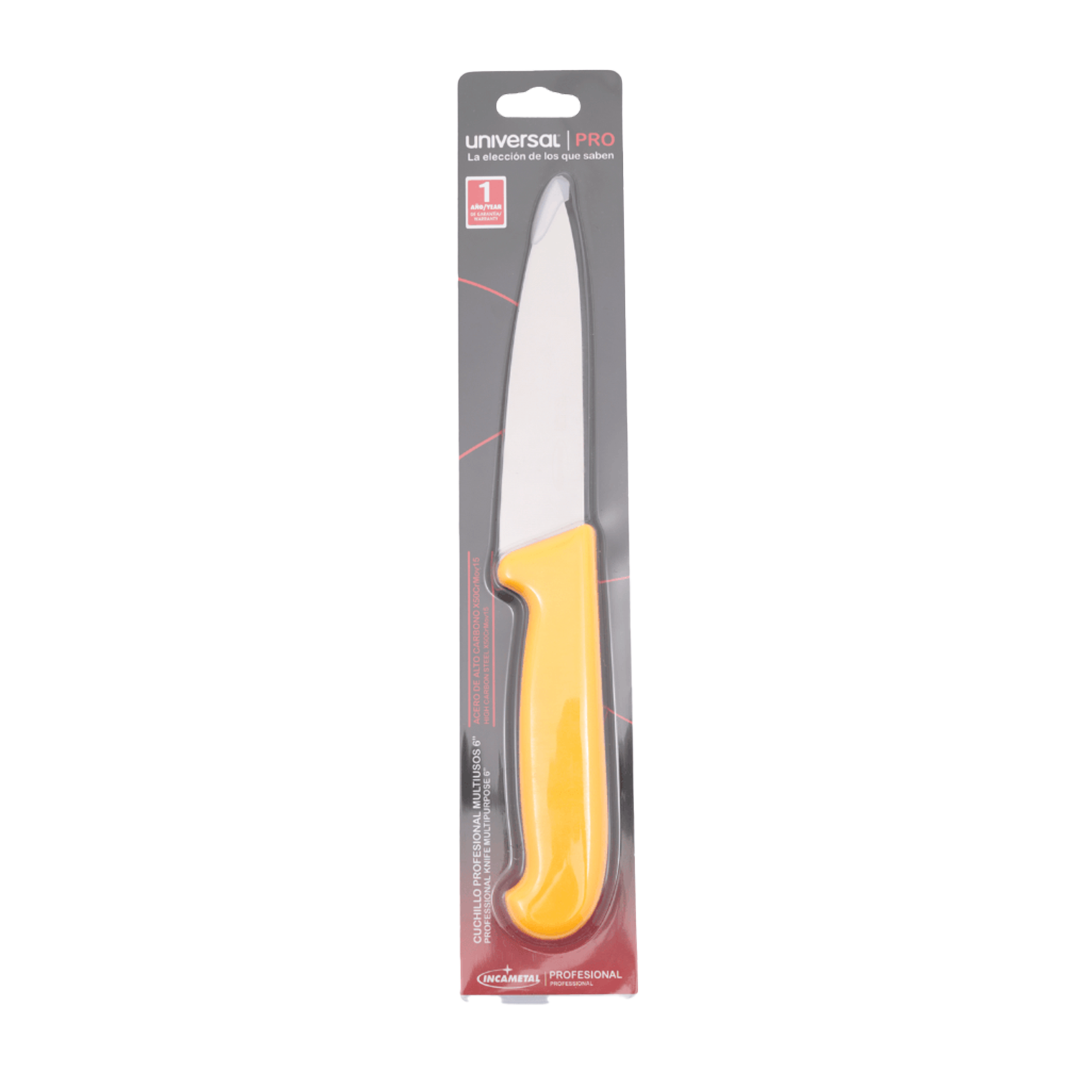 CUCHILLO 6" MULTIUSOS AMARILLO INCAMNETA