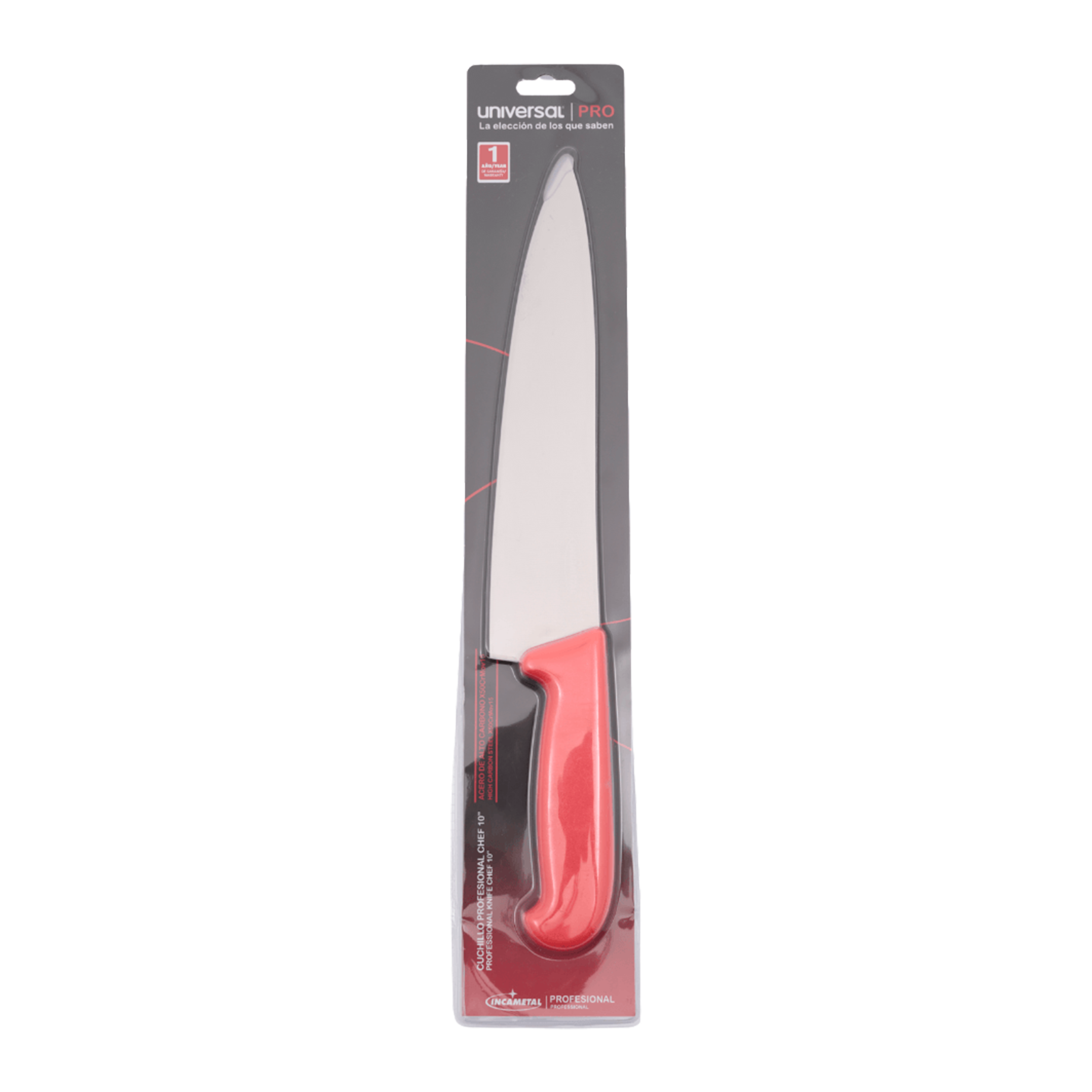 CUCHILLO 10" CHEF ROJO INCAMENTAL