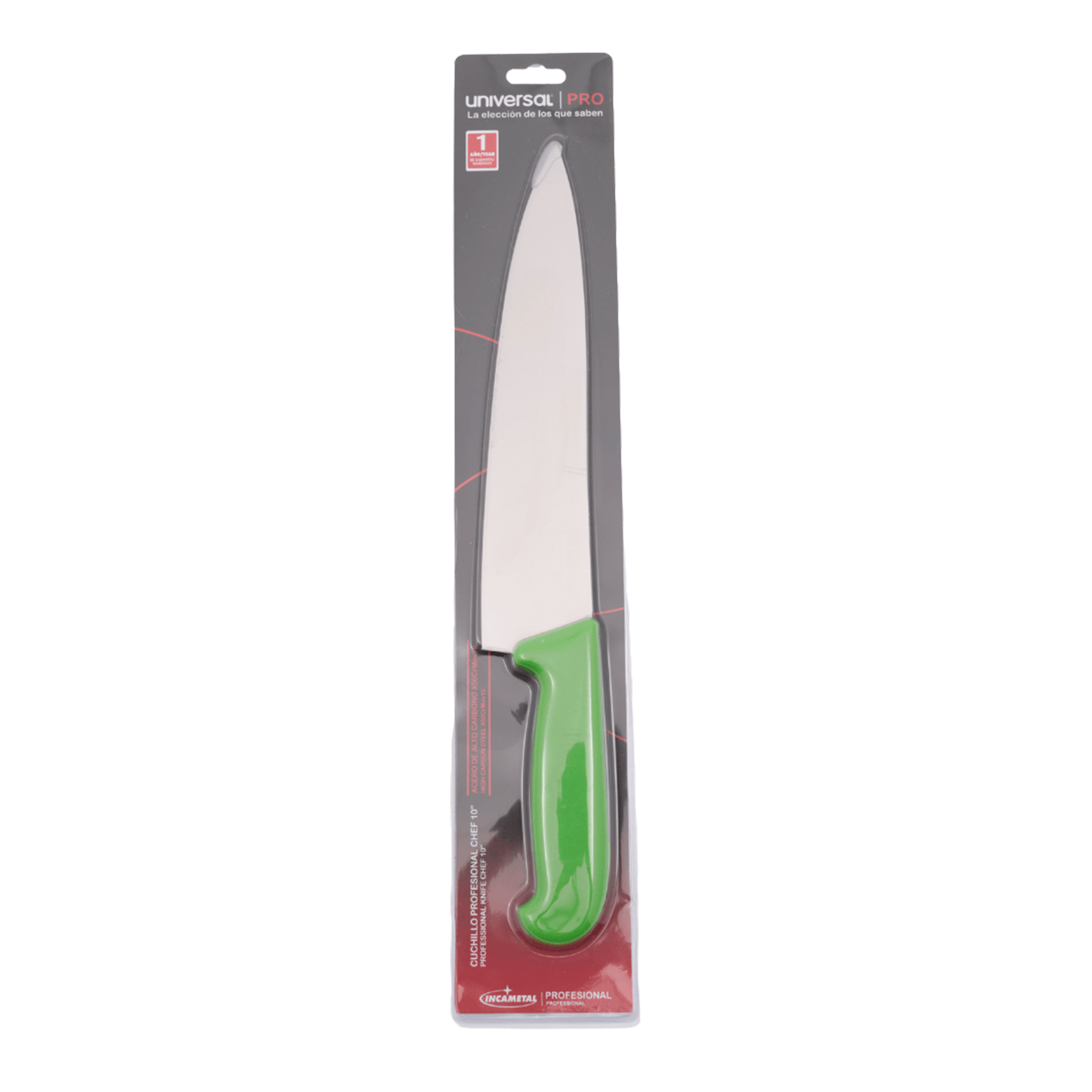 CUCHILLO 10" CHEF VERDE INCAMENTAL