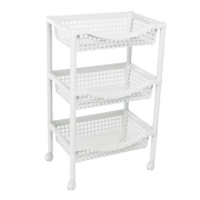 Canasta Móvil Rectangular de 3 Niveles Blanca RIMAX