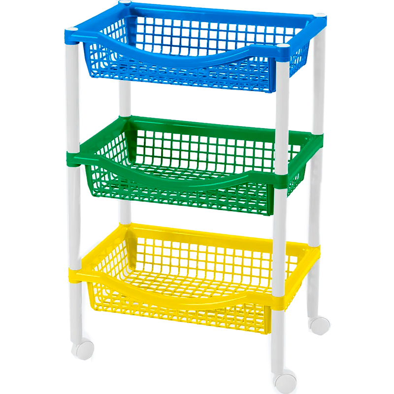 Canasta Móvil Rectangular de 3 Niveles Tricolor Niño RIMAX