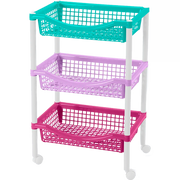 Canasta Móvil Rectangular de 3 Niveles Tricolor Niña RIMAX