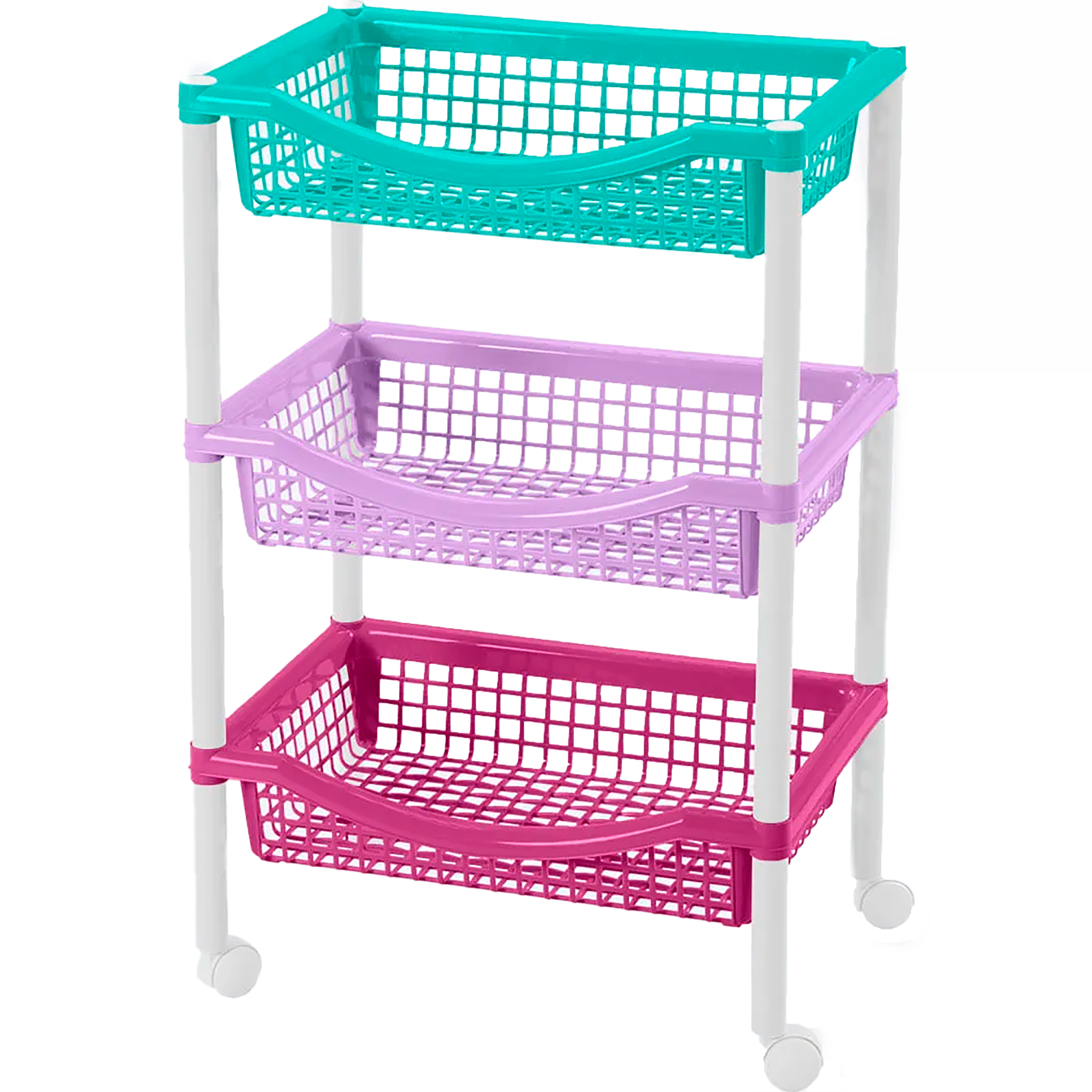 Canasta Móvil Rectangular de 3 Niveles Tricolor Niña RIMAX