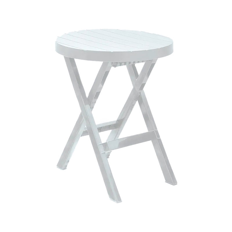 MESA PLEGABLE BARU REDONDA GRIS HIELO