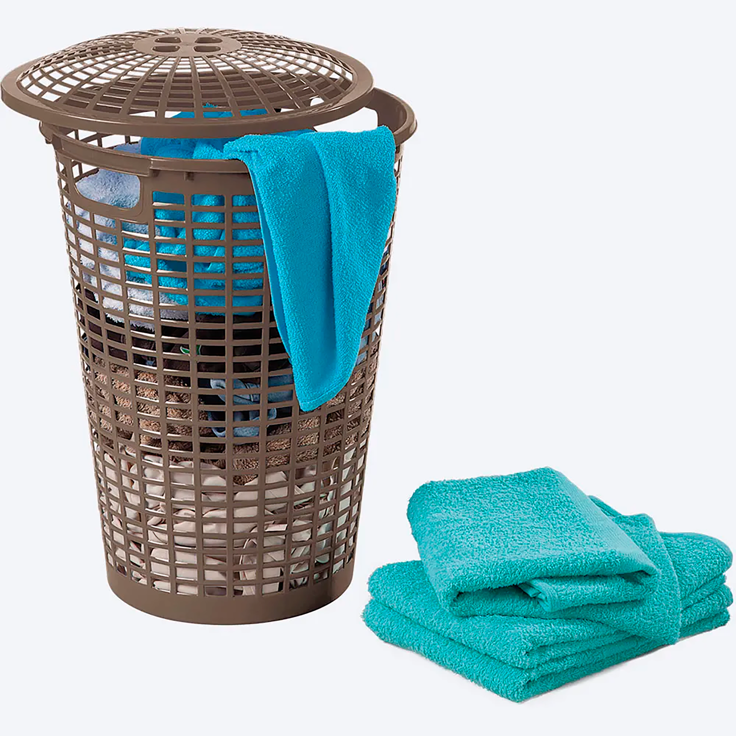 Cesta para Ropa Redonda Mocca RIMAX con Manijas